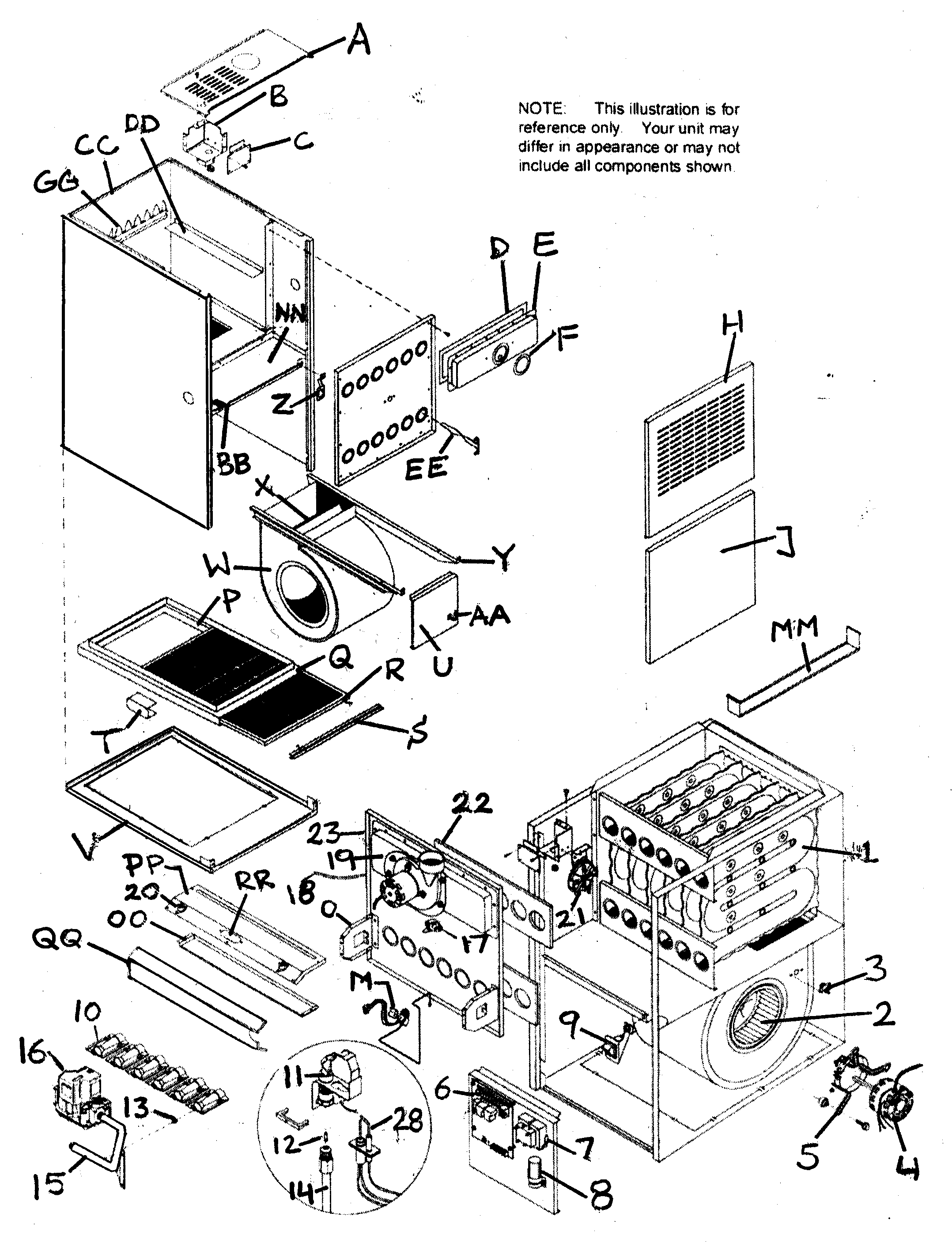 ICP NBF050B12A1 furnace diagram