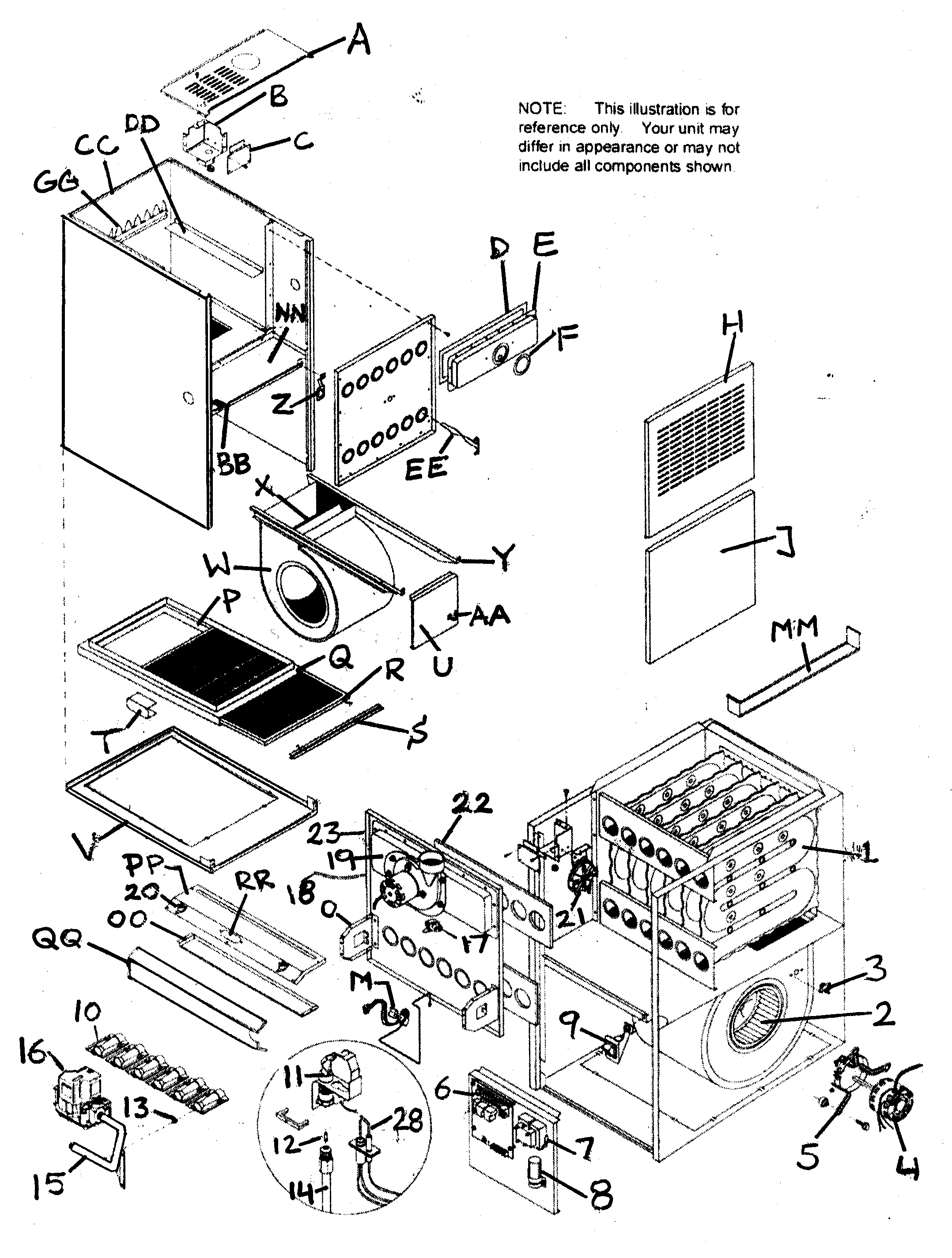 ICP FBF075F16A1 furnace diagram