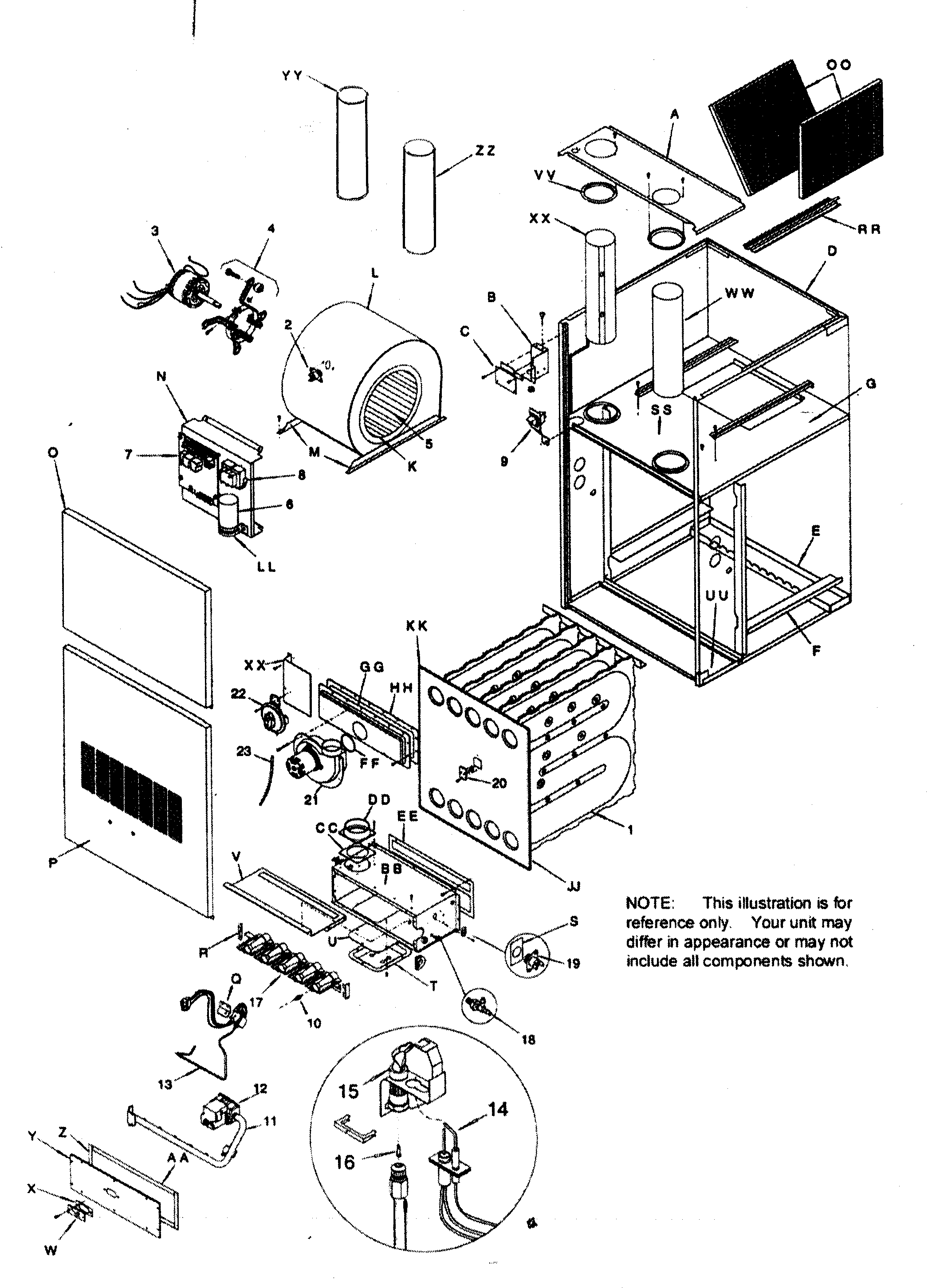 ICP GDL100N16A1 cabinet parts diagram