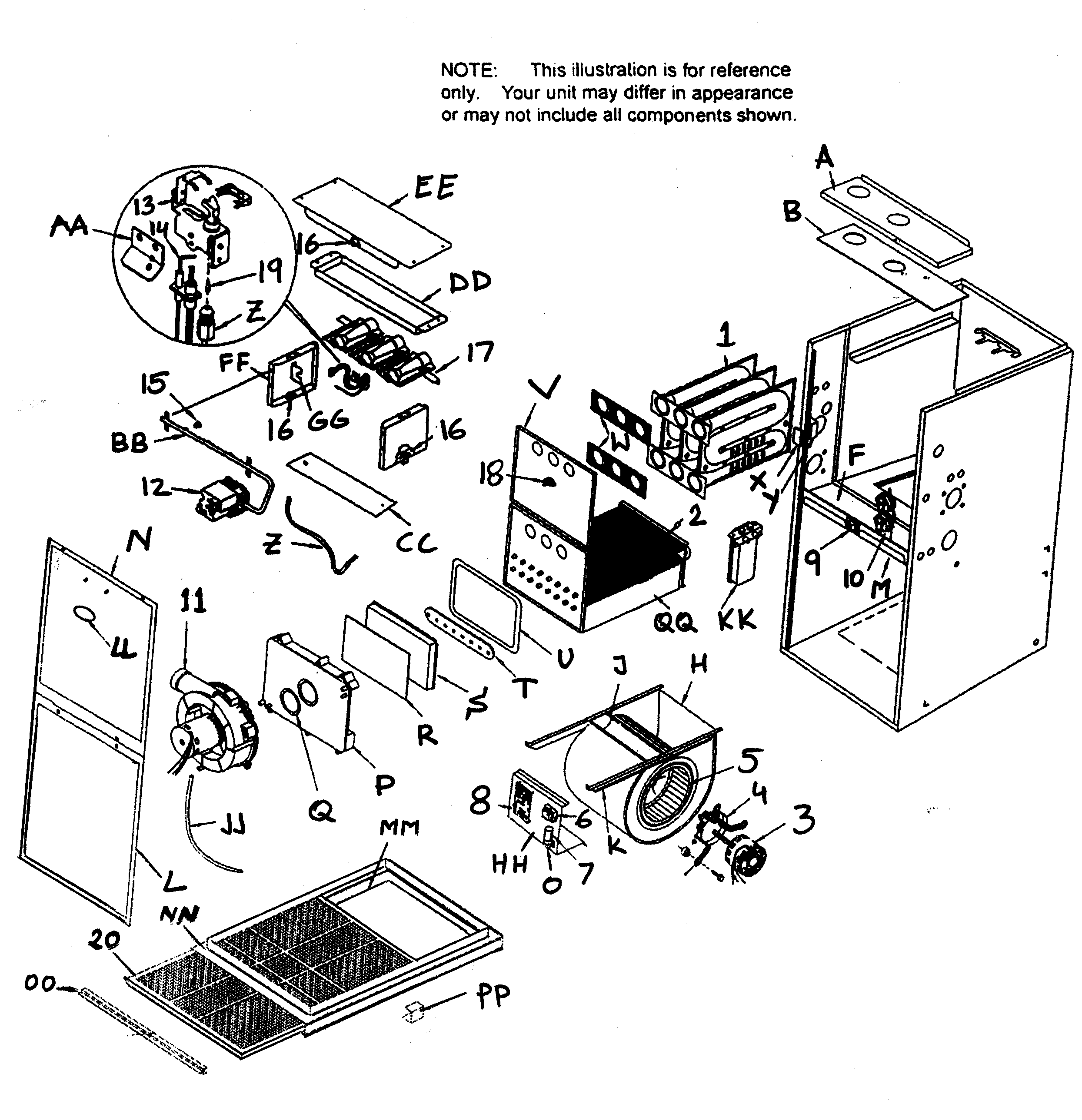 ICP C9MPT075F14A2 cabinet parts diagram