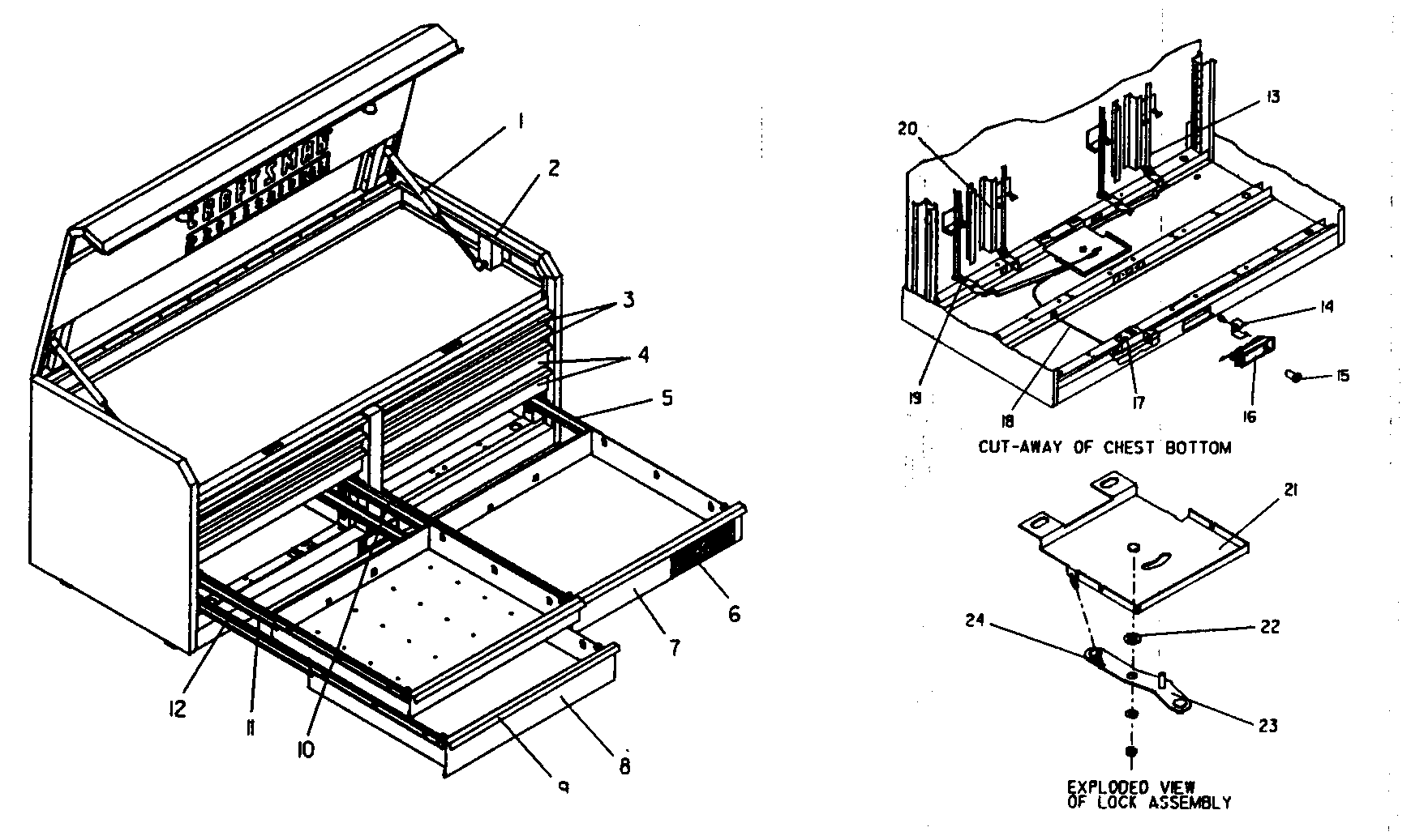 Craftsman 706593940 cabinet parts diagram