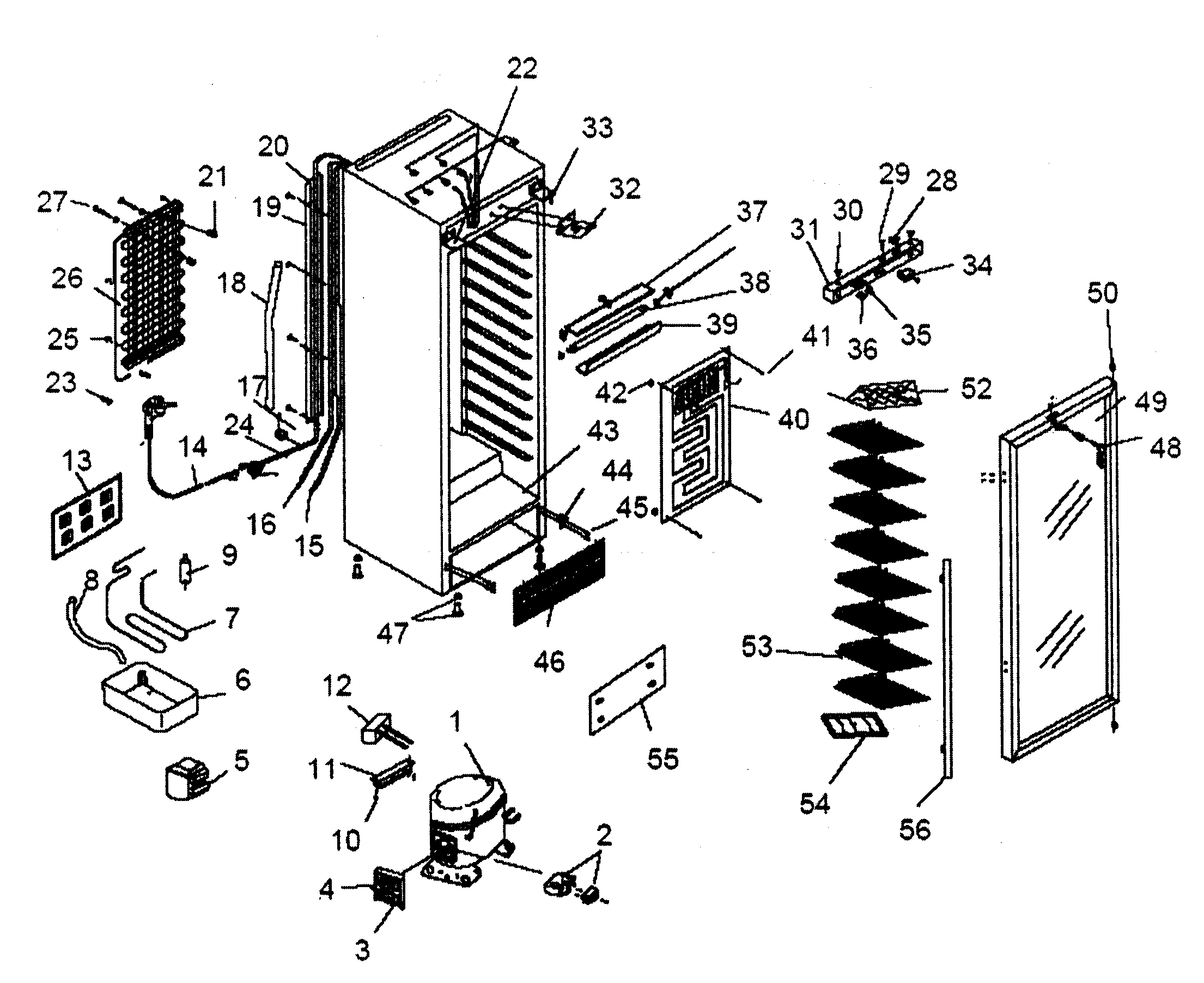 Haier HVFM122ABL cabinet parts diagram