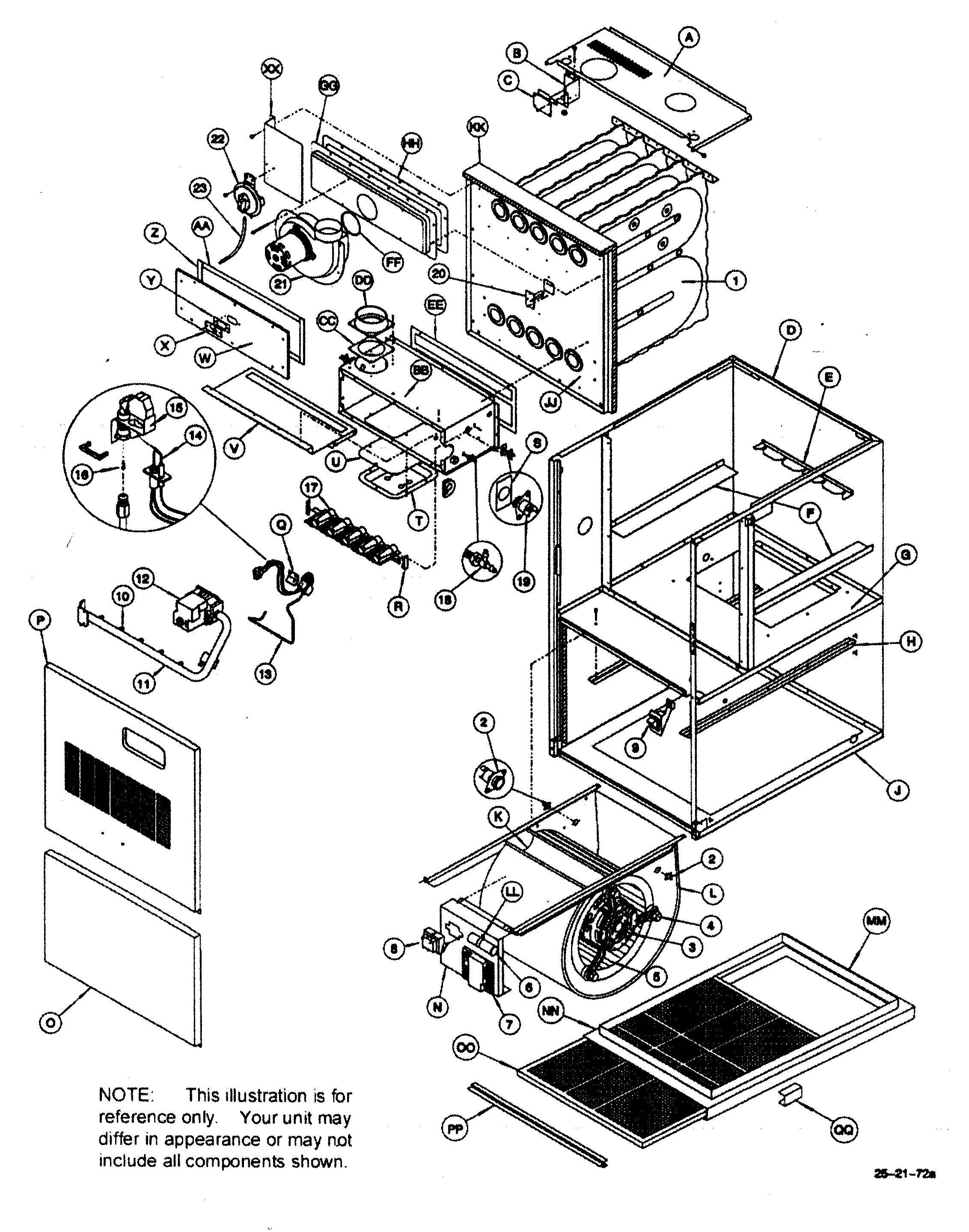 ICP NTC7075BFA1 cabinet parts diagram
