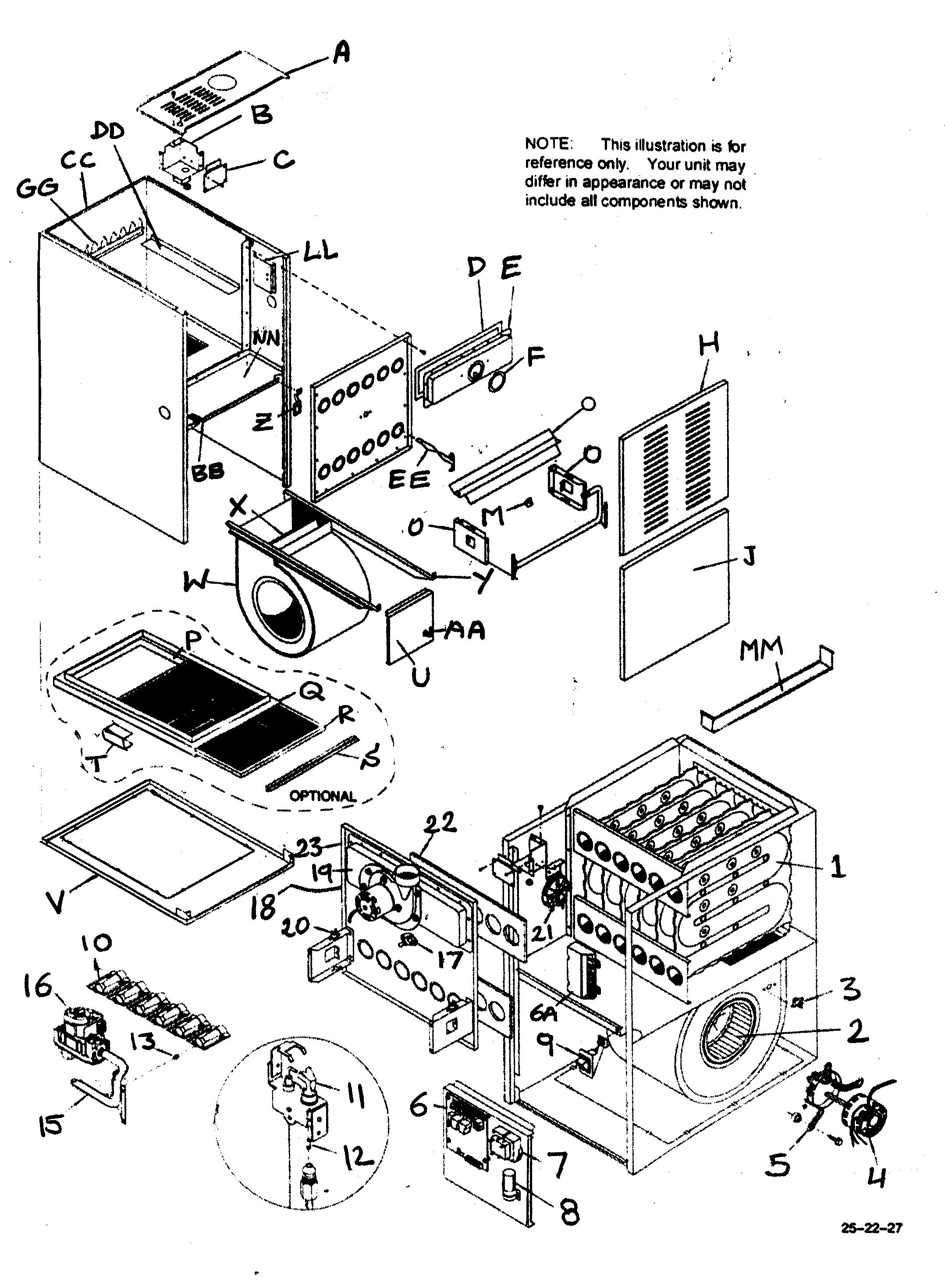 ICP NBF100F20A1 cabinet parts diagram