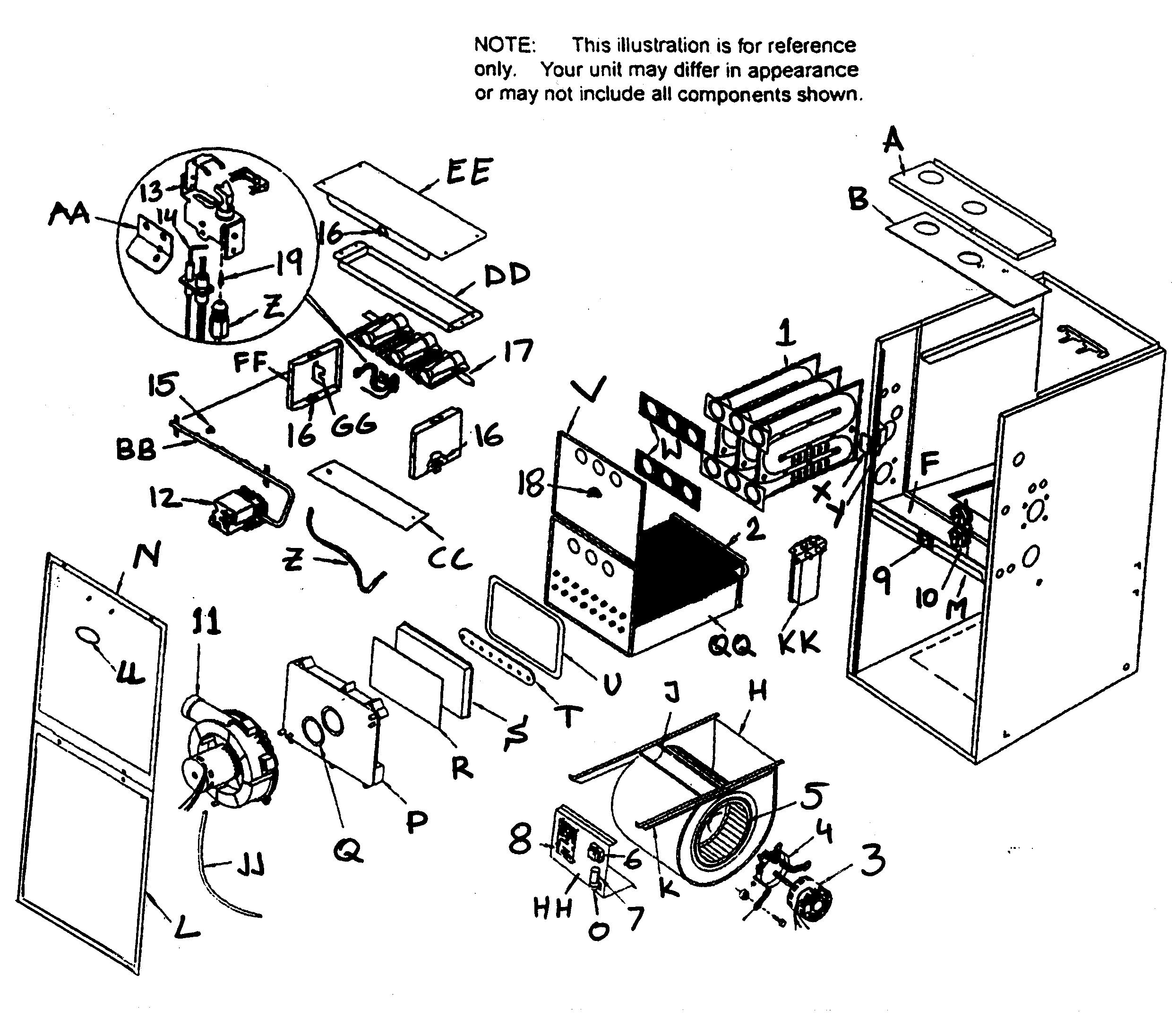 ICP N9MP2125J20A1 cabinet parts diagram