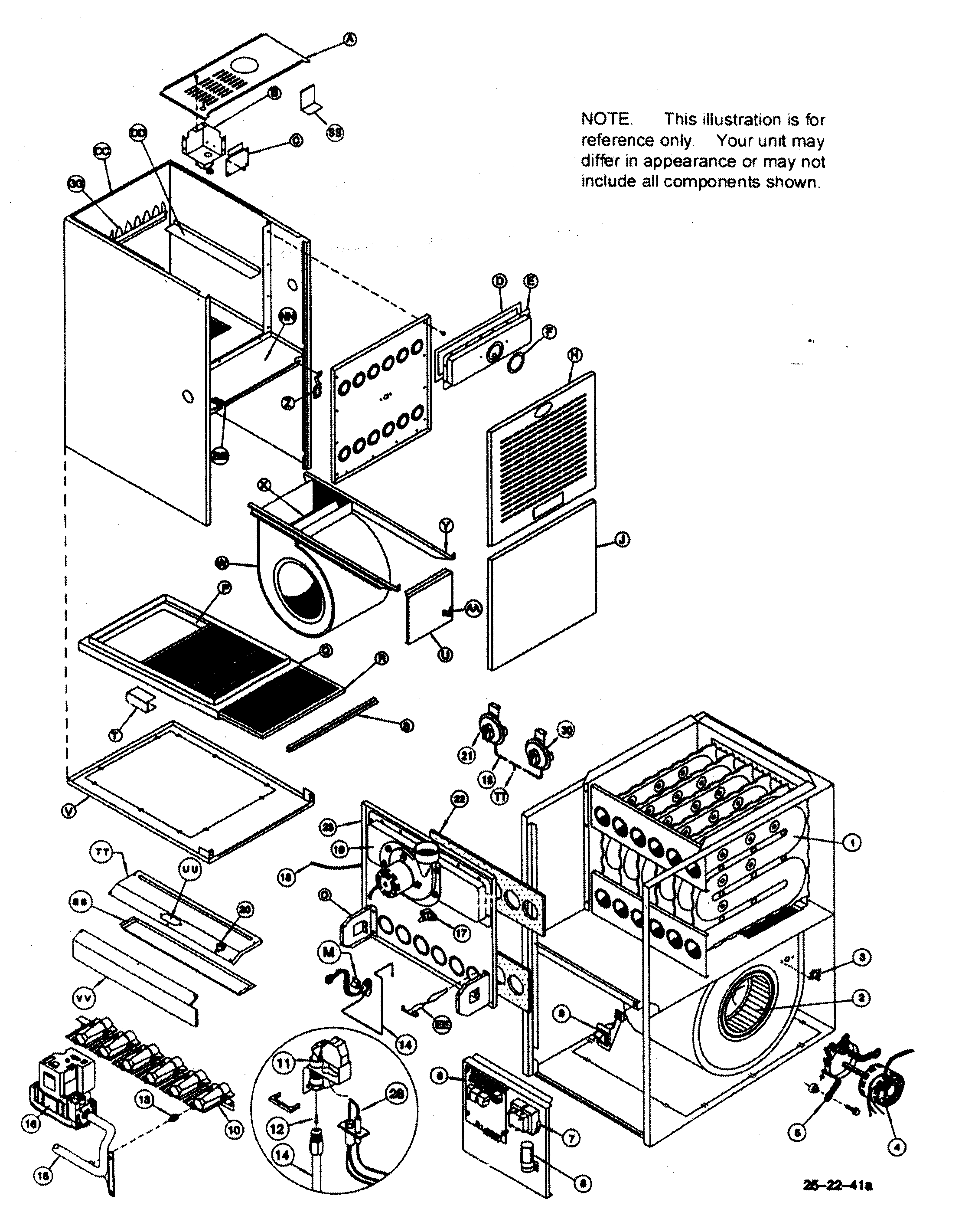 ICP TNE050B12G1 cabinet parts diagram
