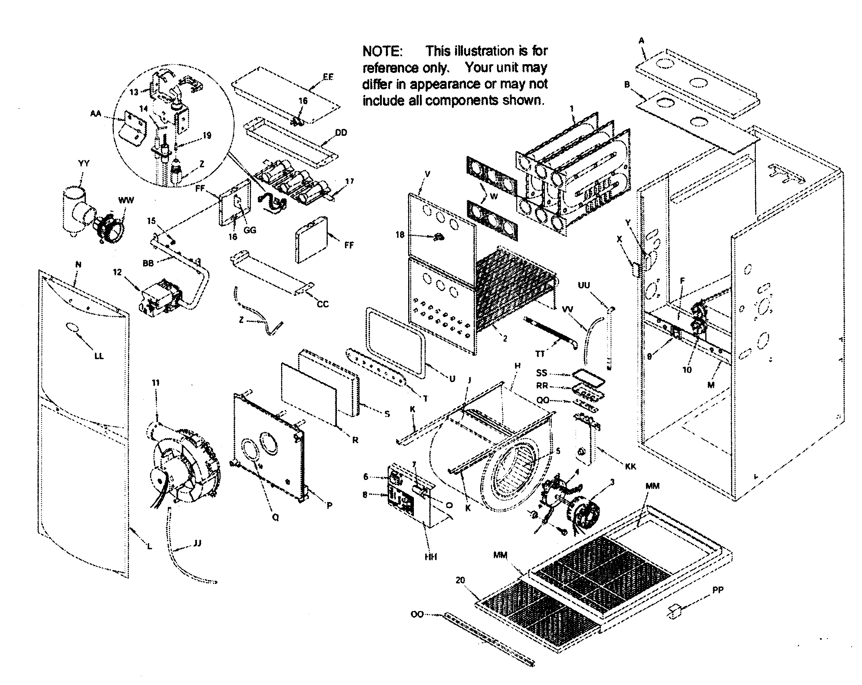 ICP C9MPT050F12B1 cabinet parts diagram