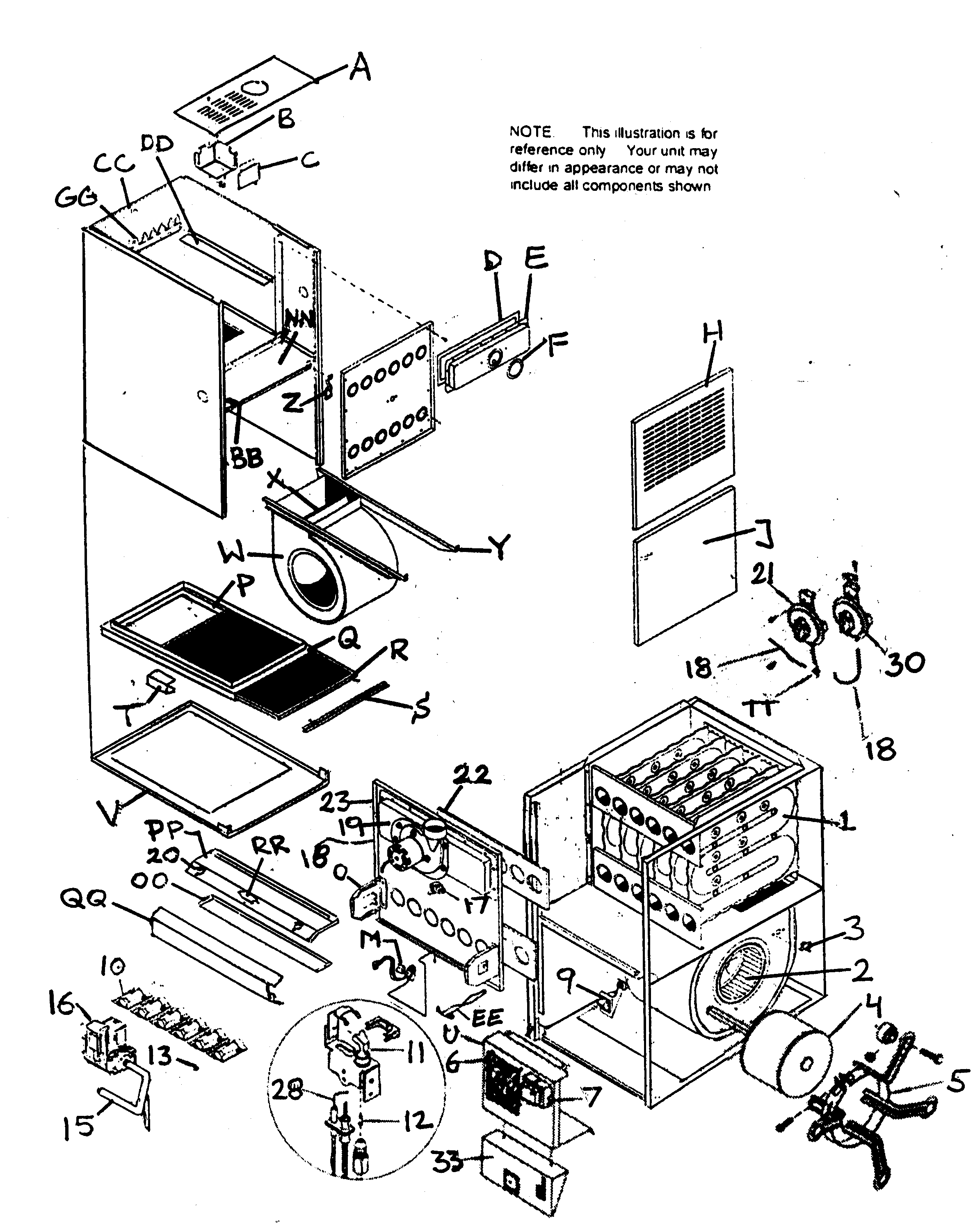 ICP NTV6125KJG1 cabinet parts diagram