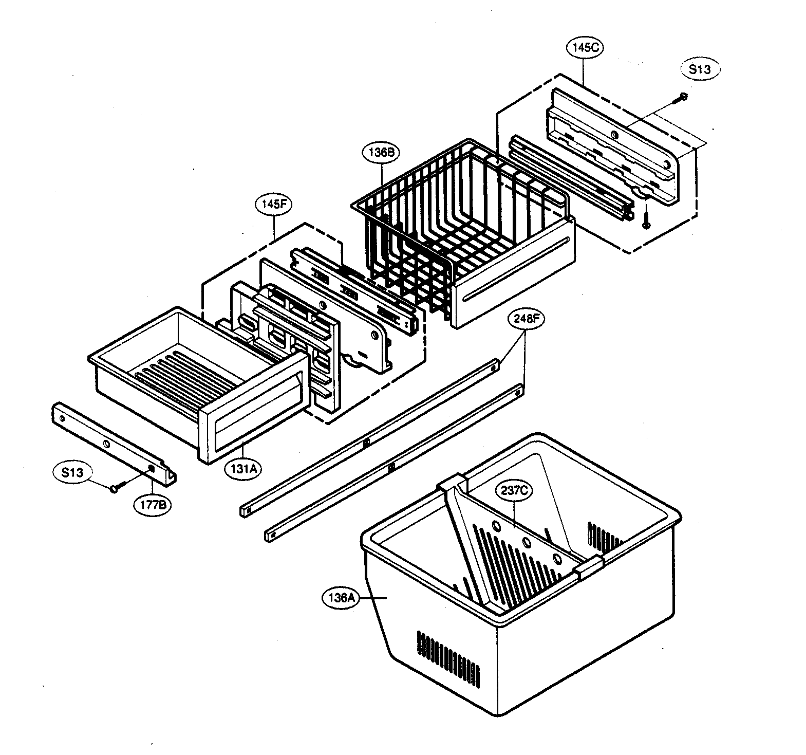 Kenmore Elite 79575199401 freezer parts diagram