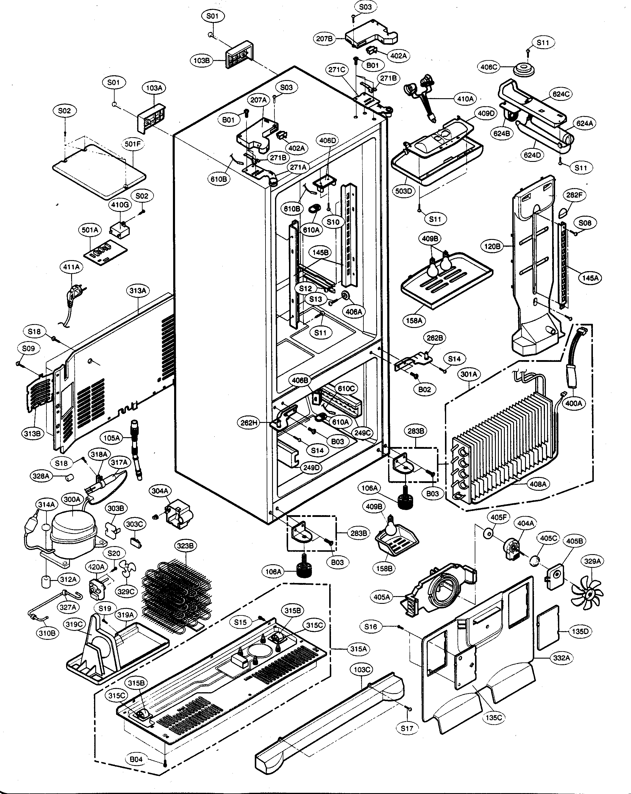 Kenmore Elite 79575194401 case parts diagram