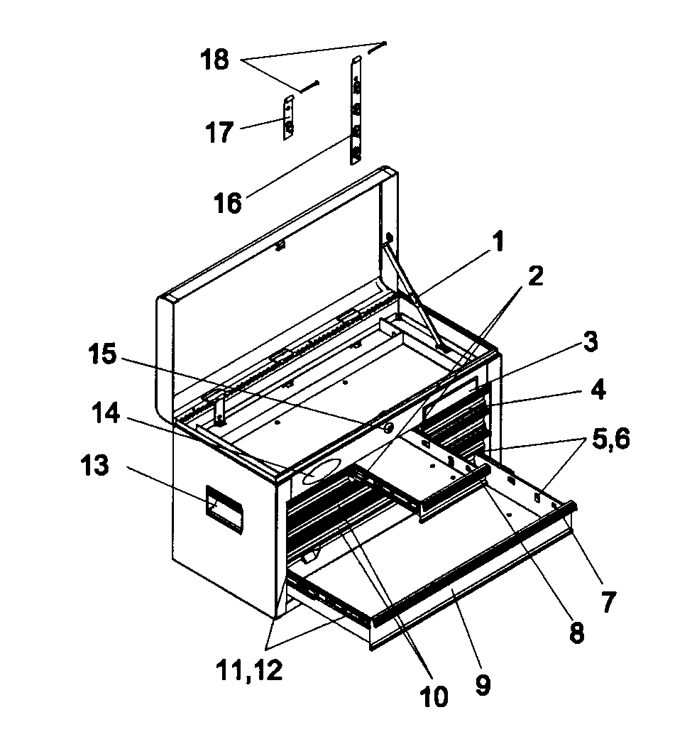 Craftsman 706596470 cabinet parts diagram