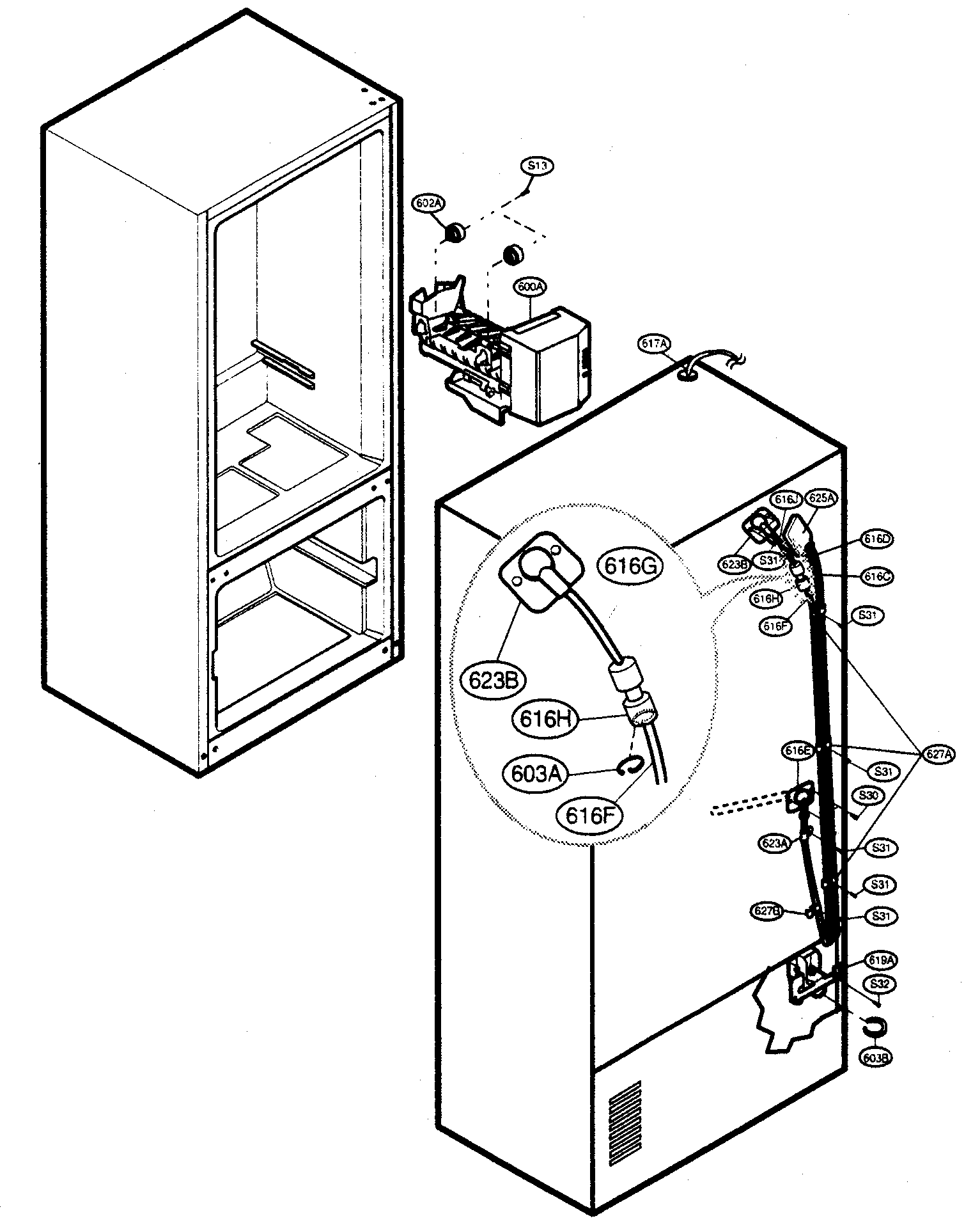 Kenmore Elite 79575556401 ice maker parts diagram