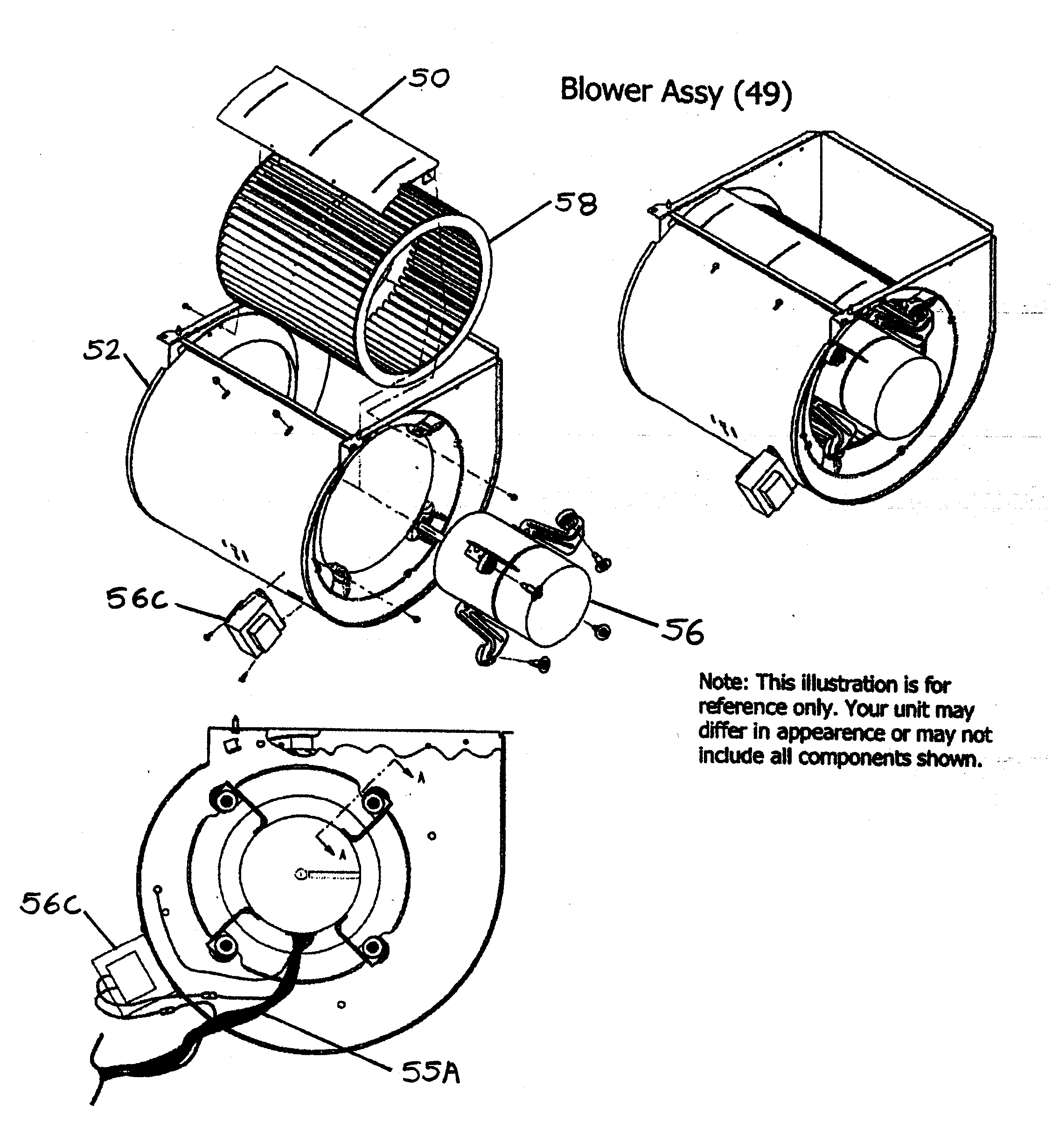 Payne PG8MAA048110AAJA blower assy diagram