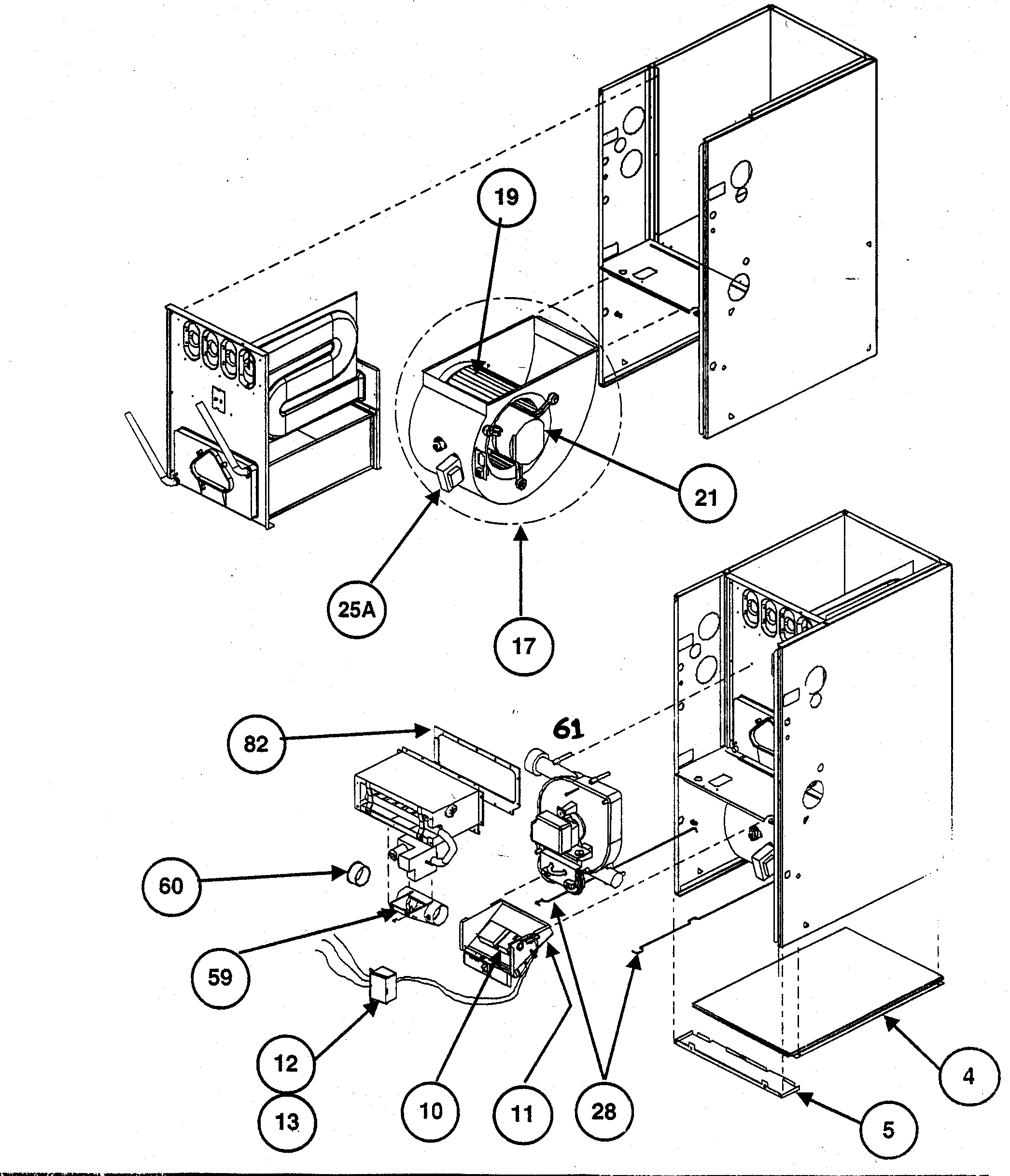 Carrier 58MSA12012120 cabinet parts 1 diagram