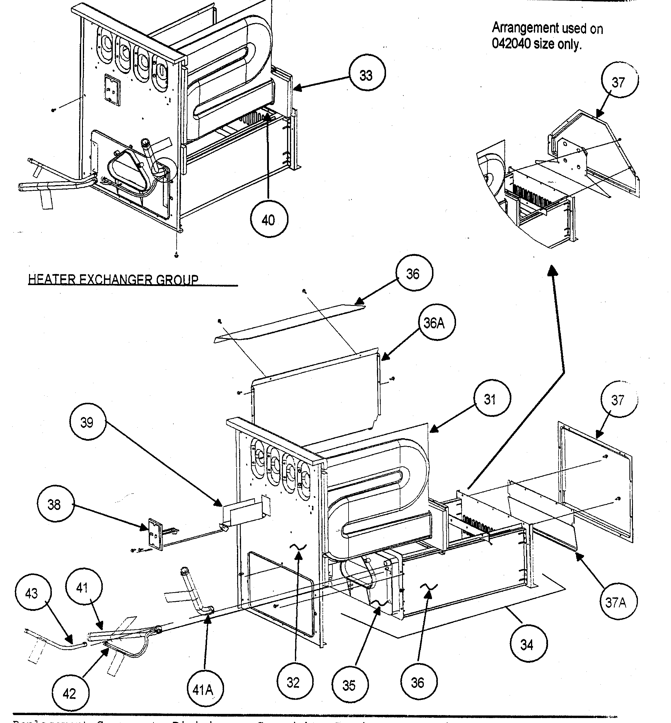 Carrier 58MXA140F14120 heater exchanger assy diagram