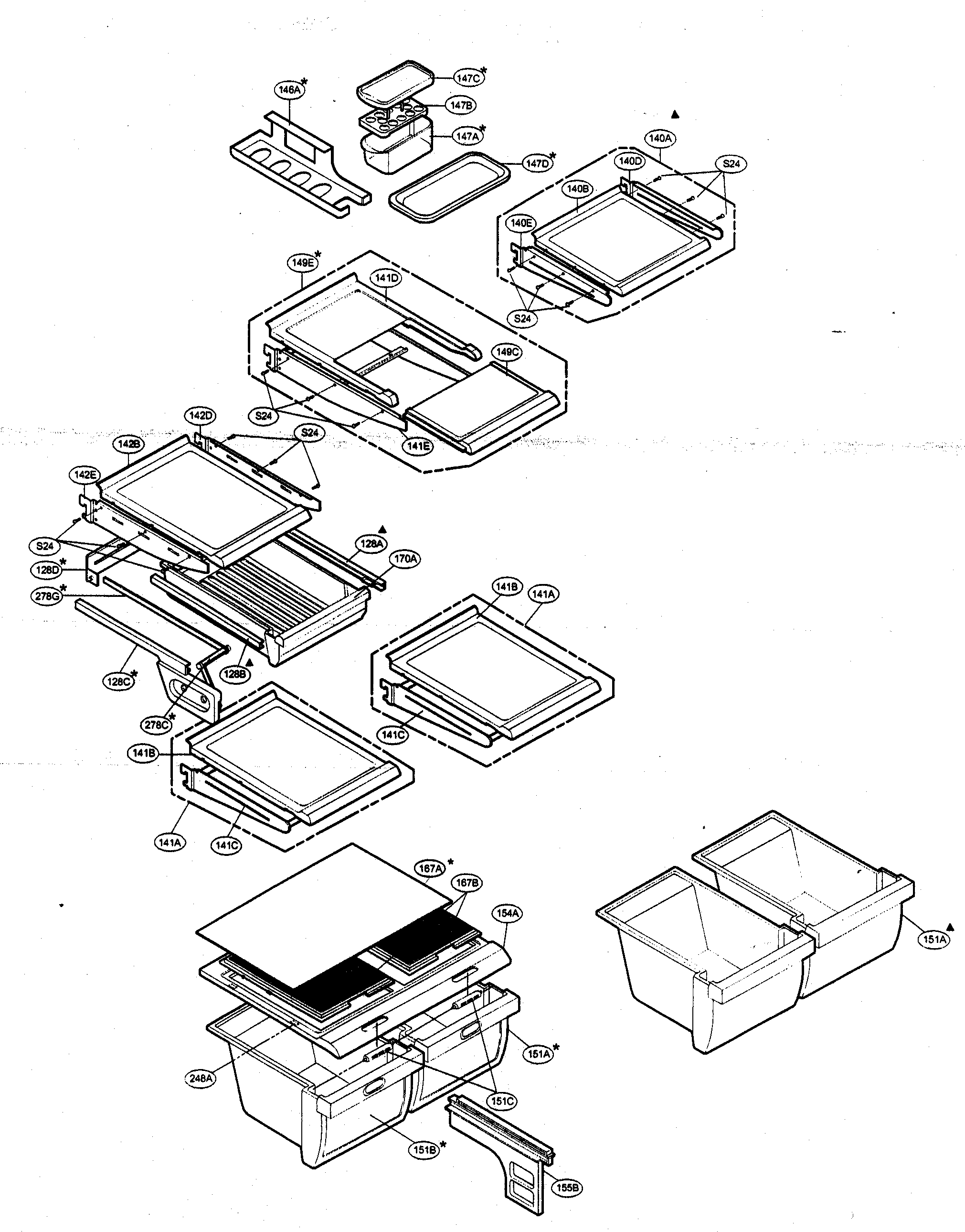Kenmore 79573969303 refrigerator parts diagram