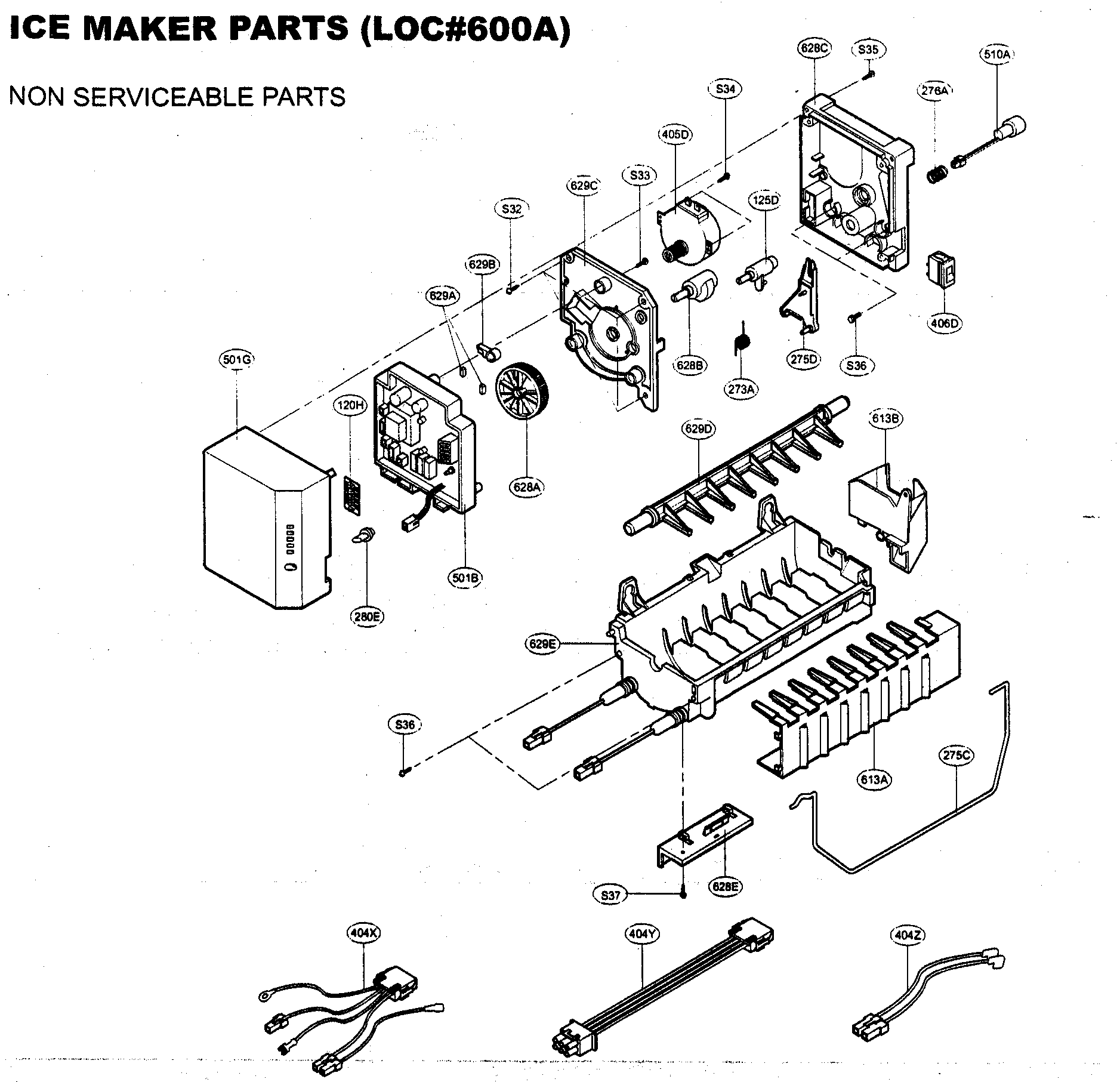 Kenmore 79573969303 ice maker parts 1 diagram