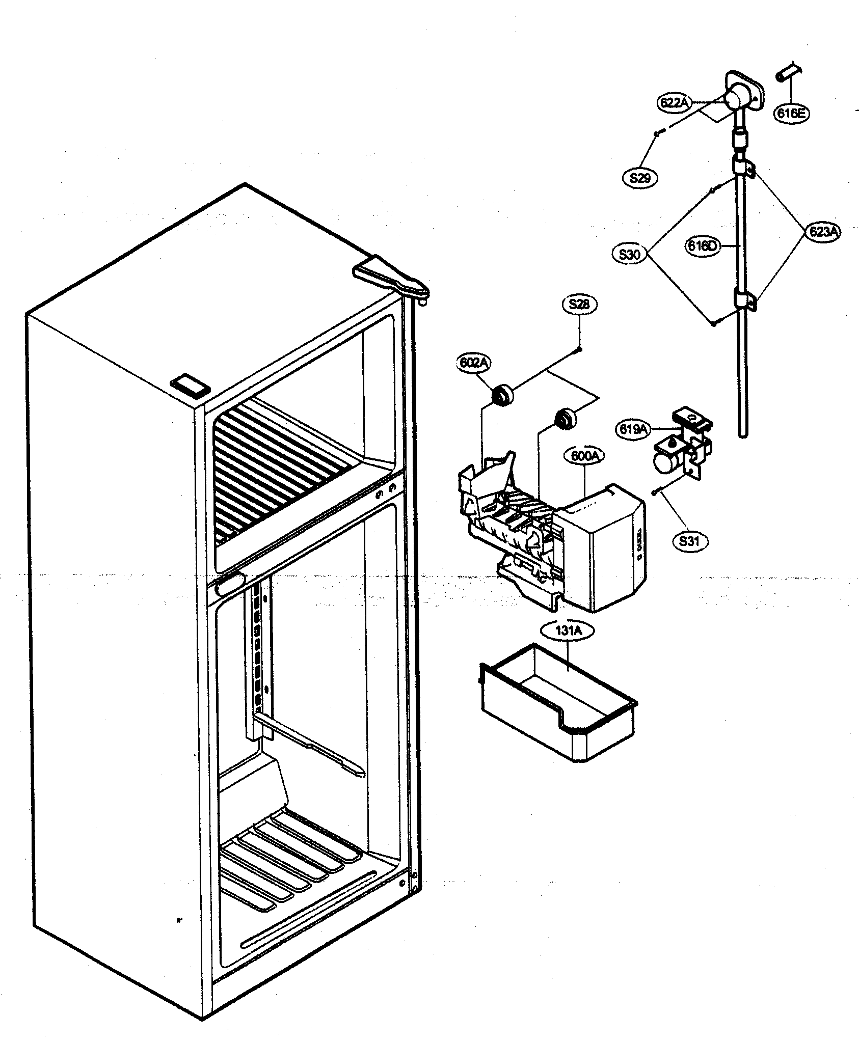 Kenmore 79573969303 ice maker parts 2 diagram