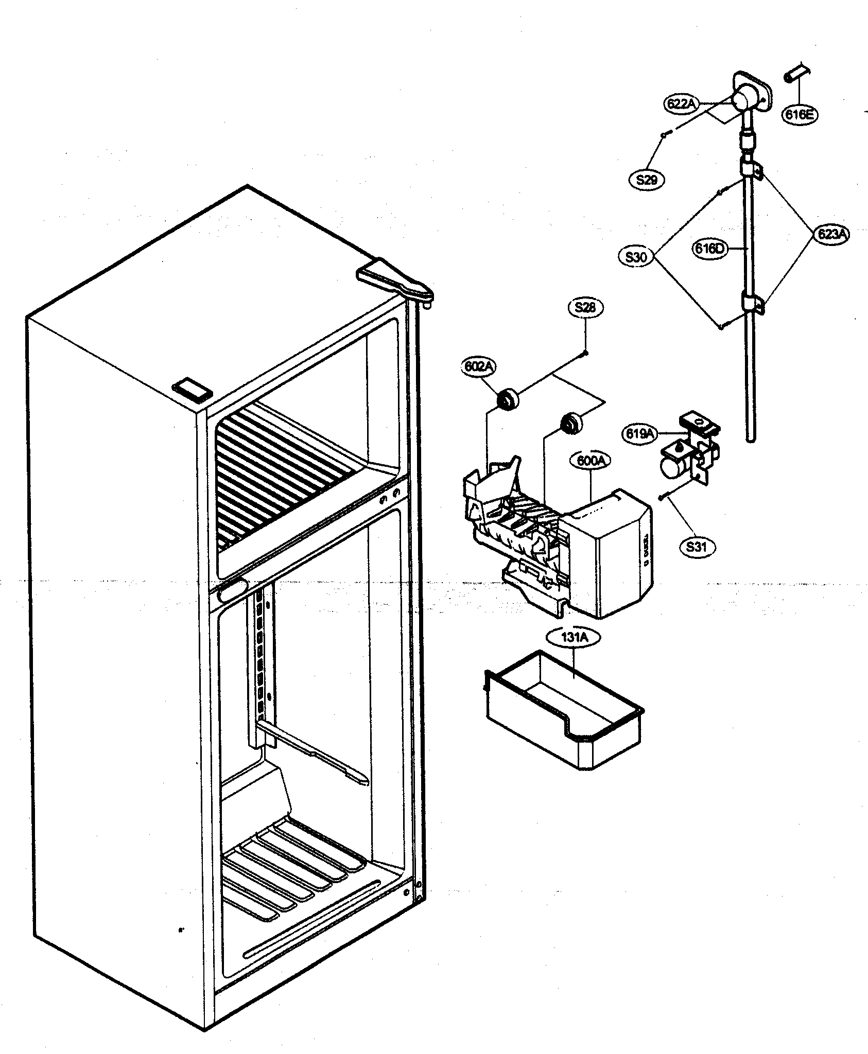 Kenmore 79573963303 ice maker parts 2 diagram