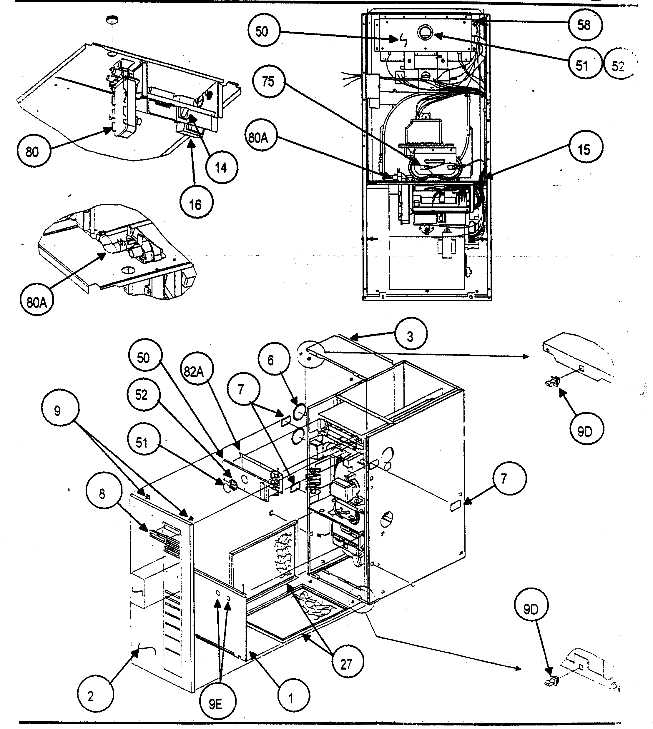 Carrier 58MTA120F10120 cabinet parts 2 diagram