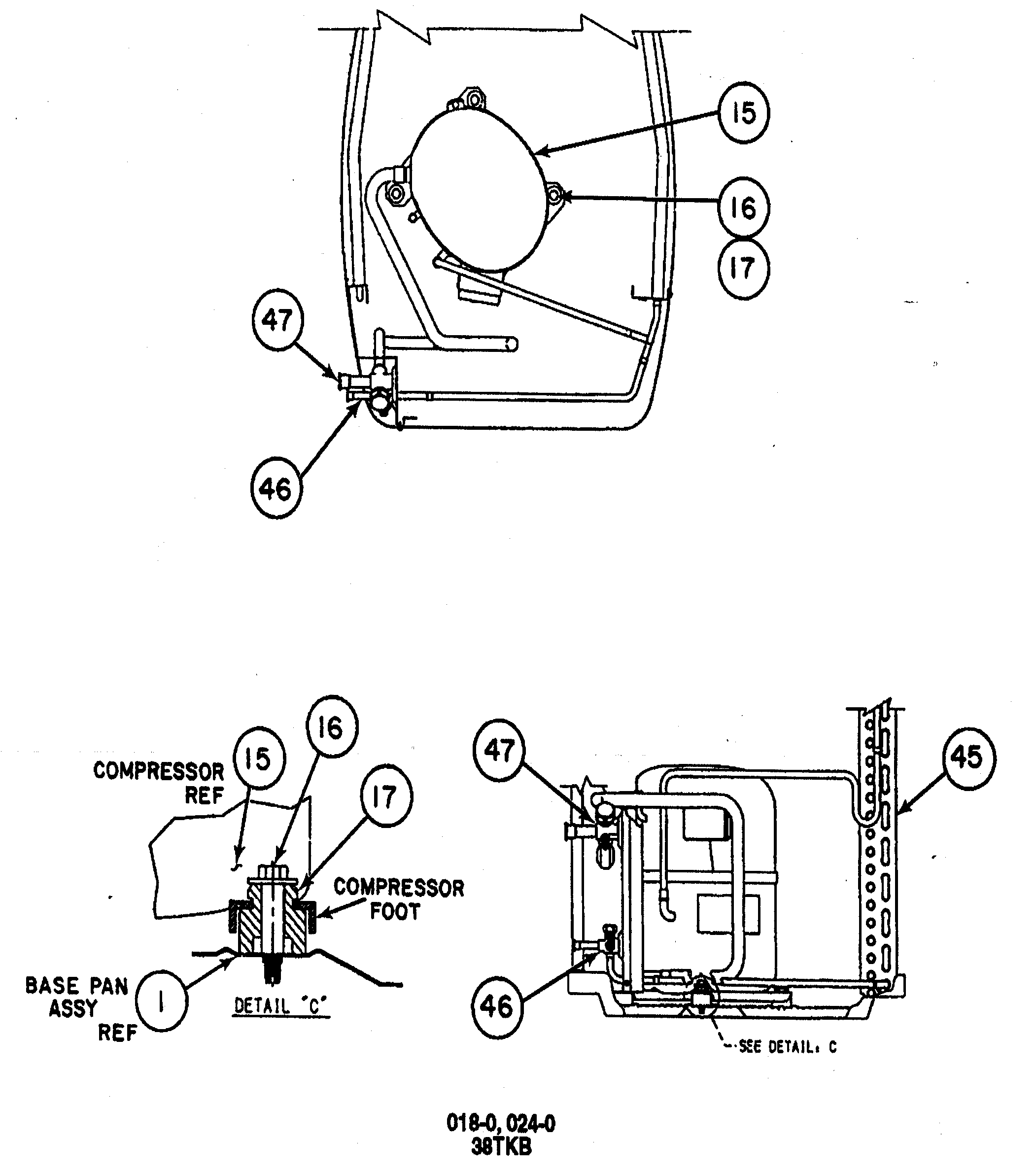 Carrier 38TKB048 SERIES300 compressor/condenser coil 1 diagram