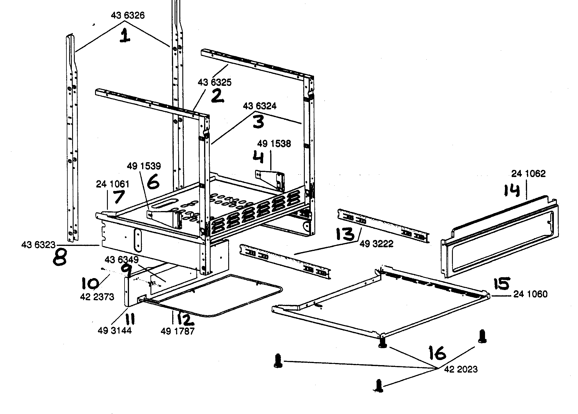 Bosch HES255U support assy diagram