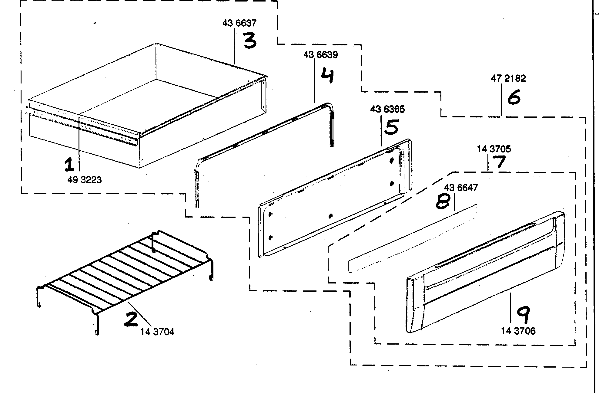 Bosch HES255U warming drawer diagram