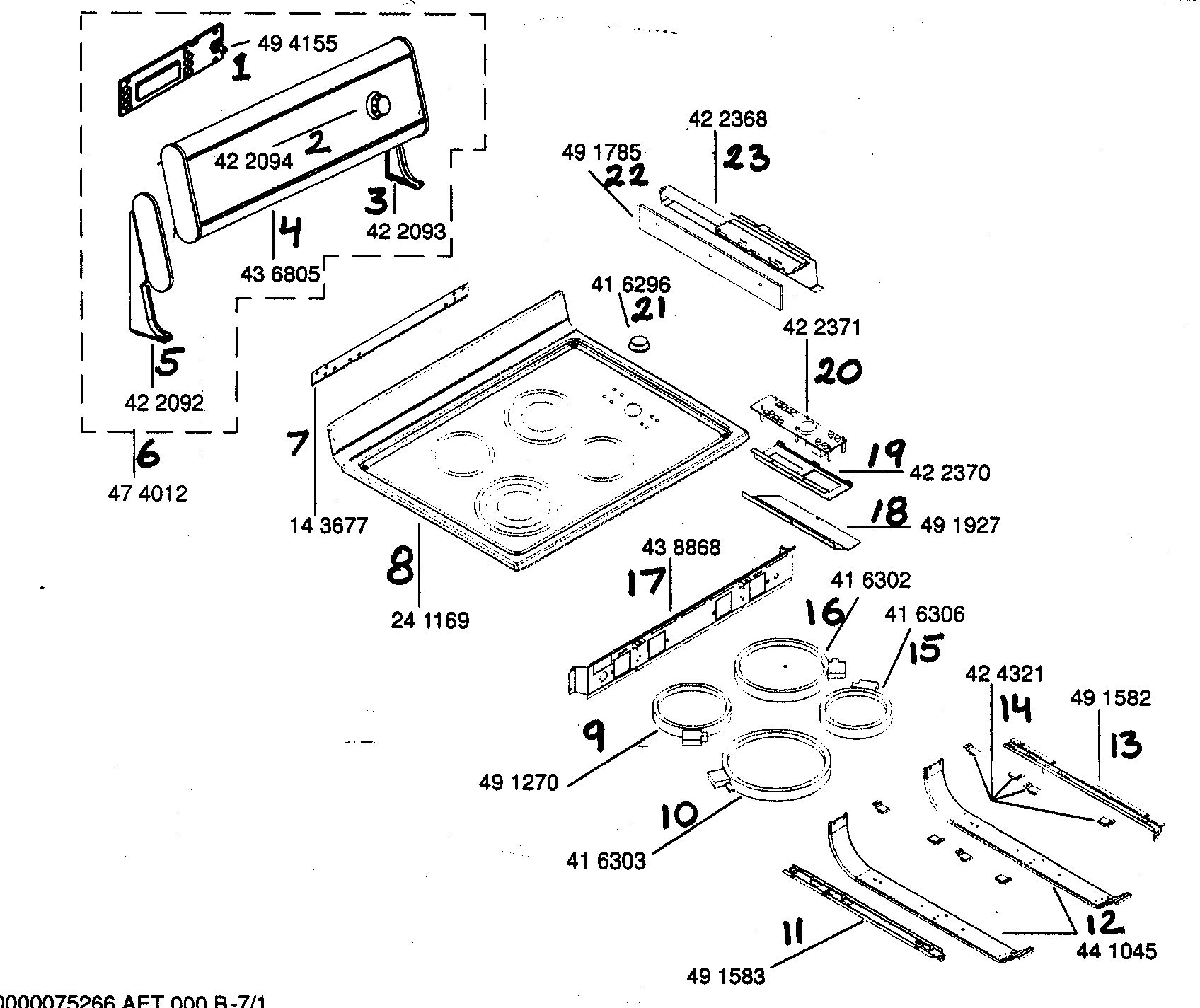 Bosch HES252U maintop assy diagram