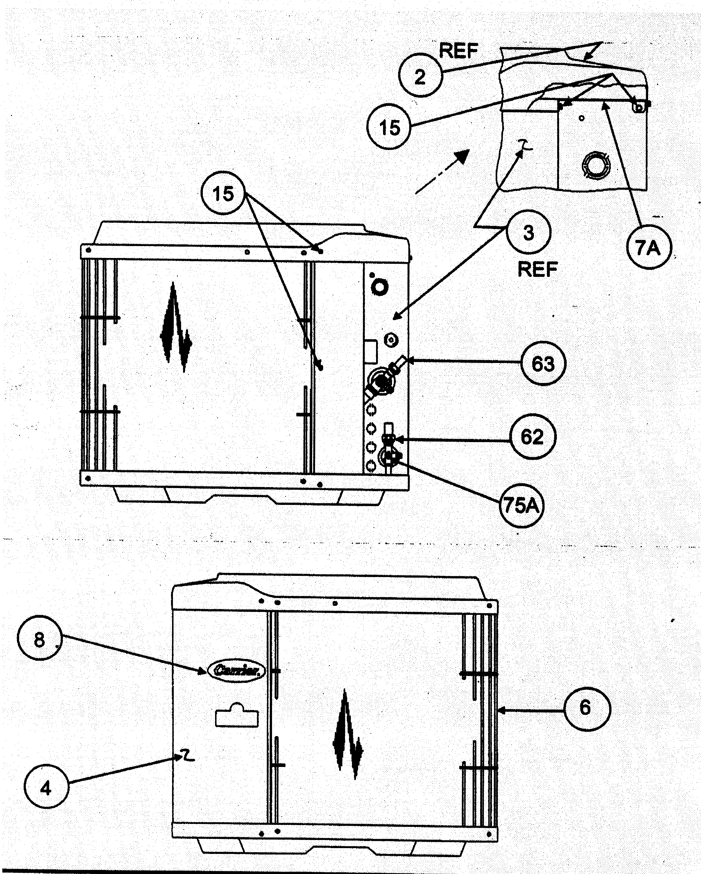 Carrier 38YDB037 SERIES300 inlet grille diagram