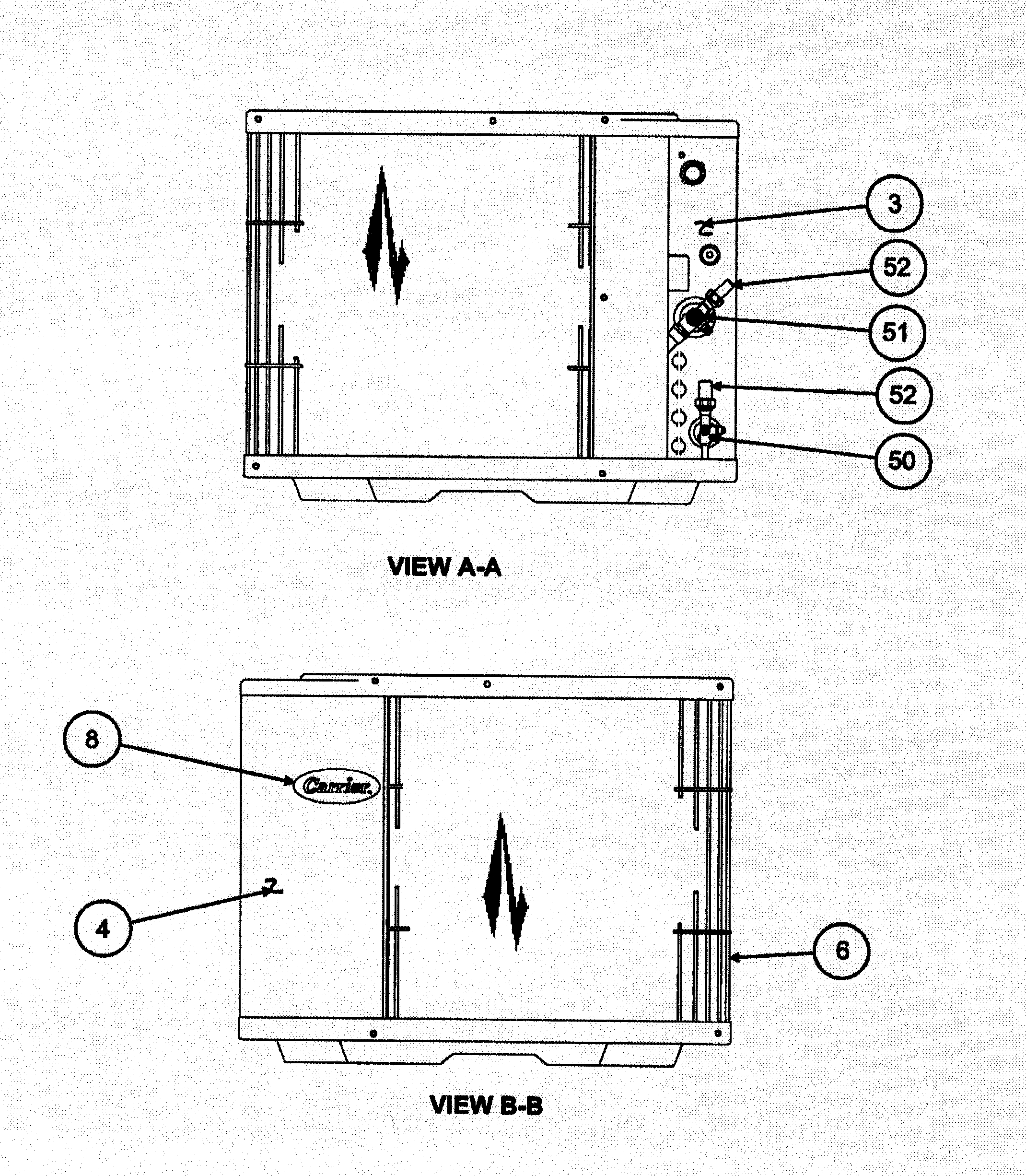 Carrier 38YKC030 SERIES300 inlet grille diagram