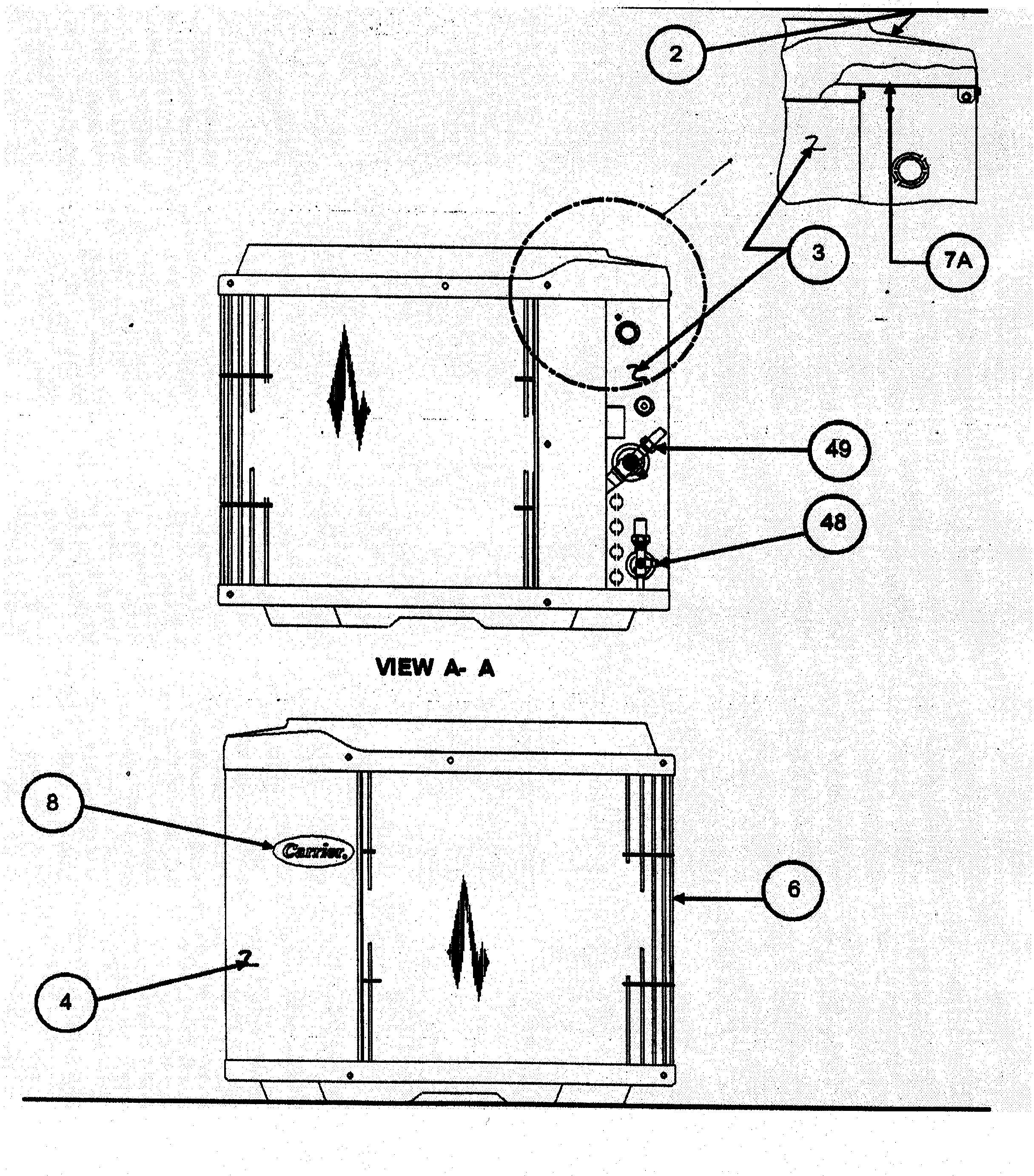 Carrier 38TSA024 SERIES300 inlet grille diagram
