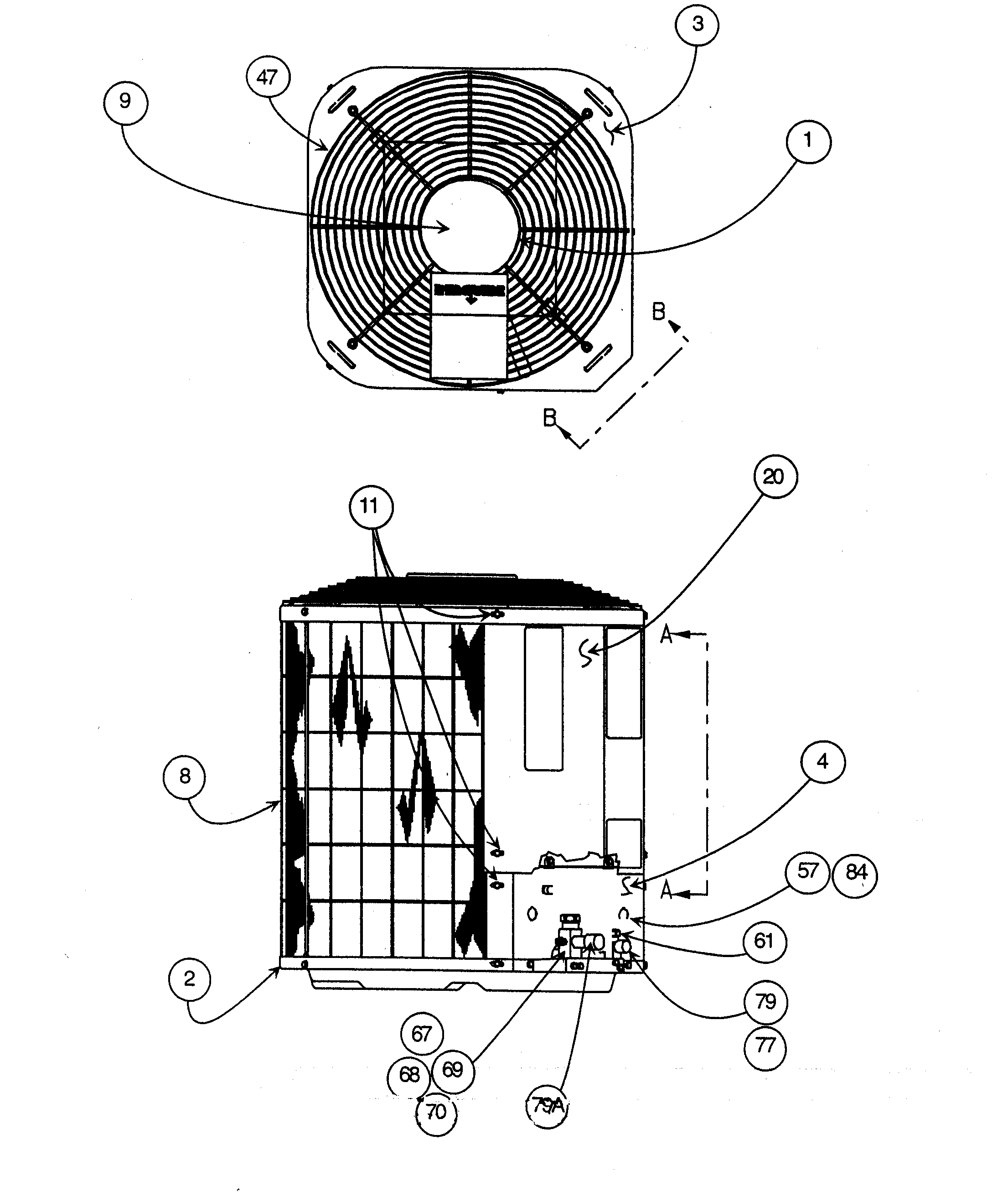 Carrier 38EYG030 SERIES300 outside view diagram