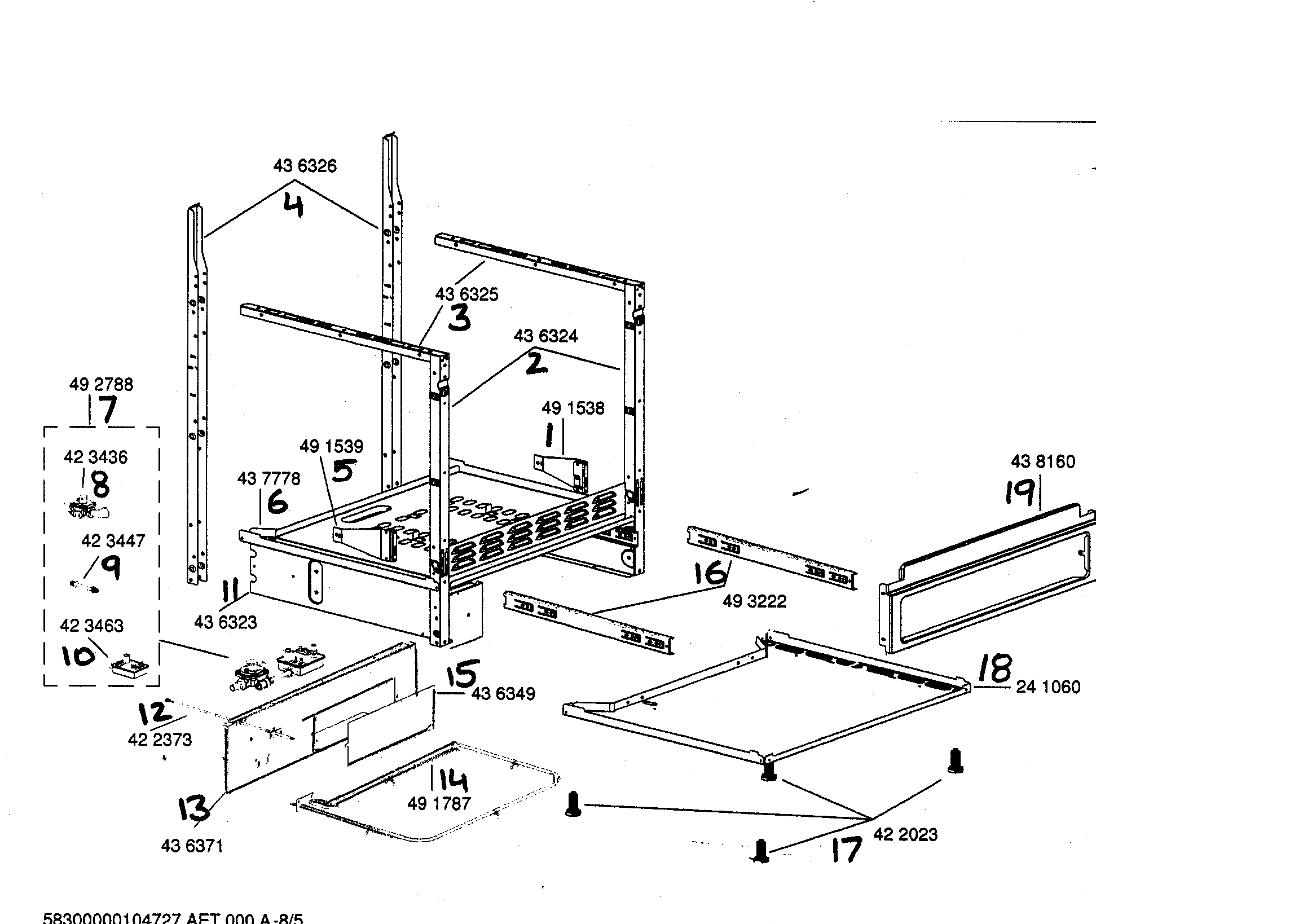 Bosch HGS442UC/01 support asy diagram