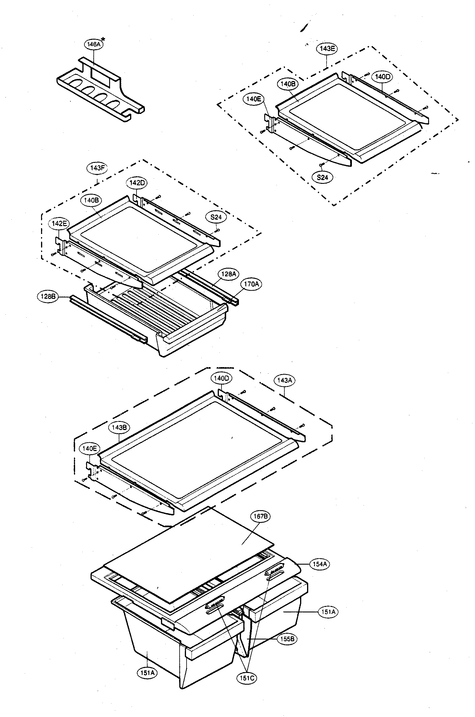 Kenmore 79575204401 refrigerator parts diagram