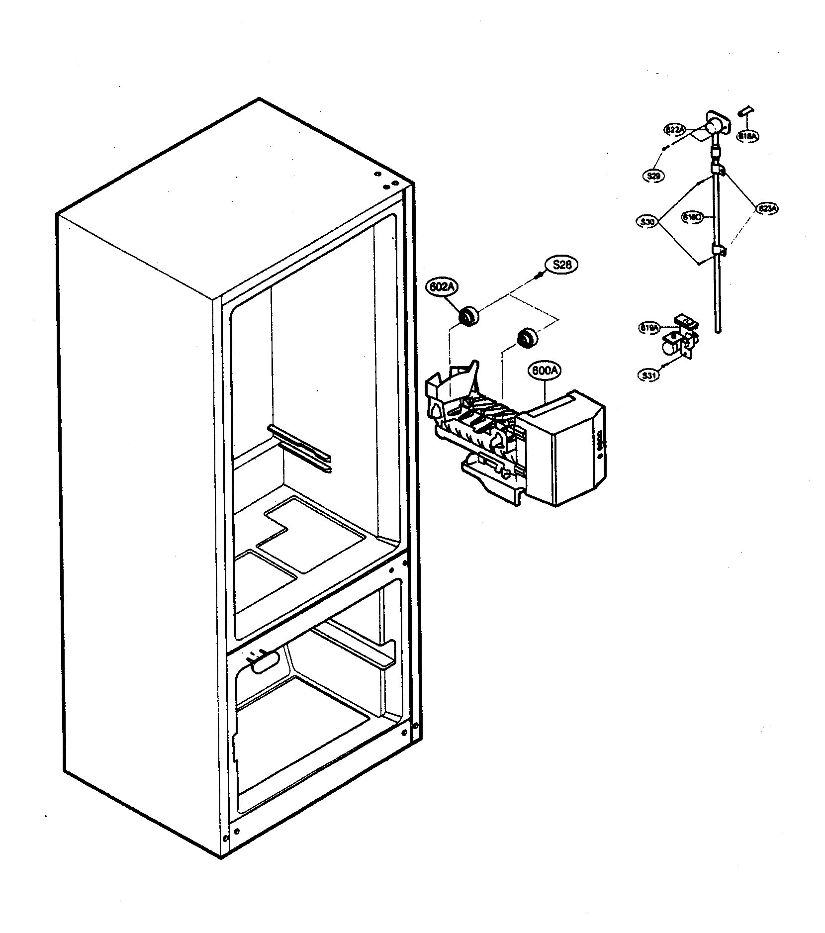 Kenmore 79575204401 icemaker diagram