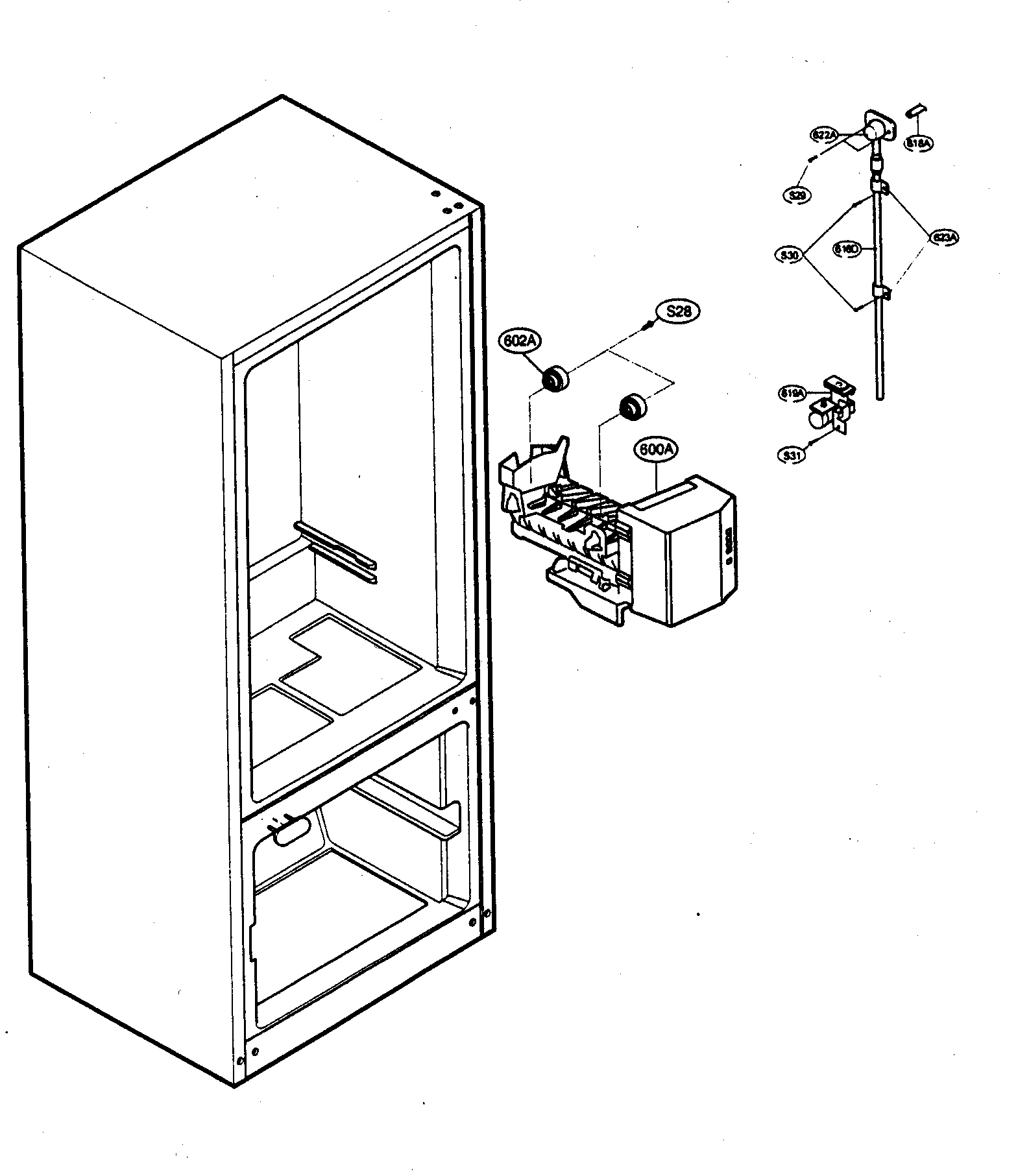 Kenmore 79575284401 icemaker diagram