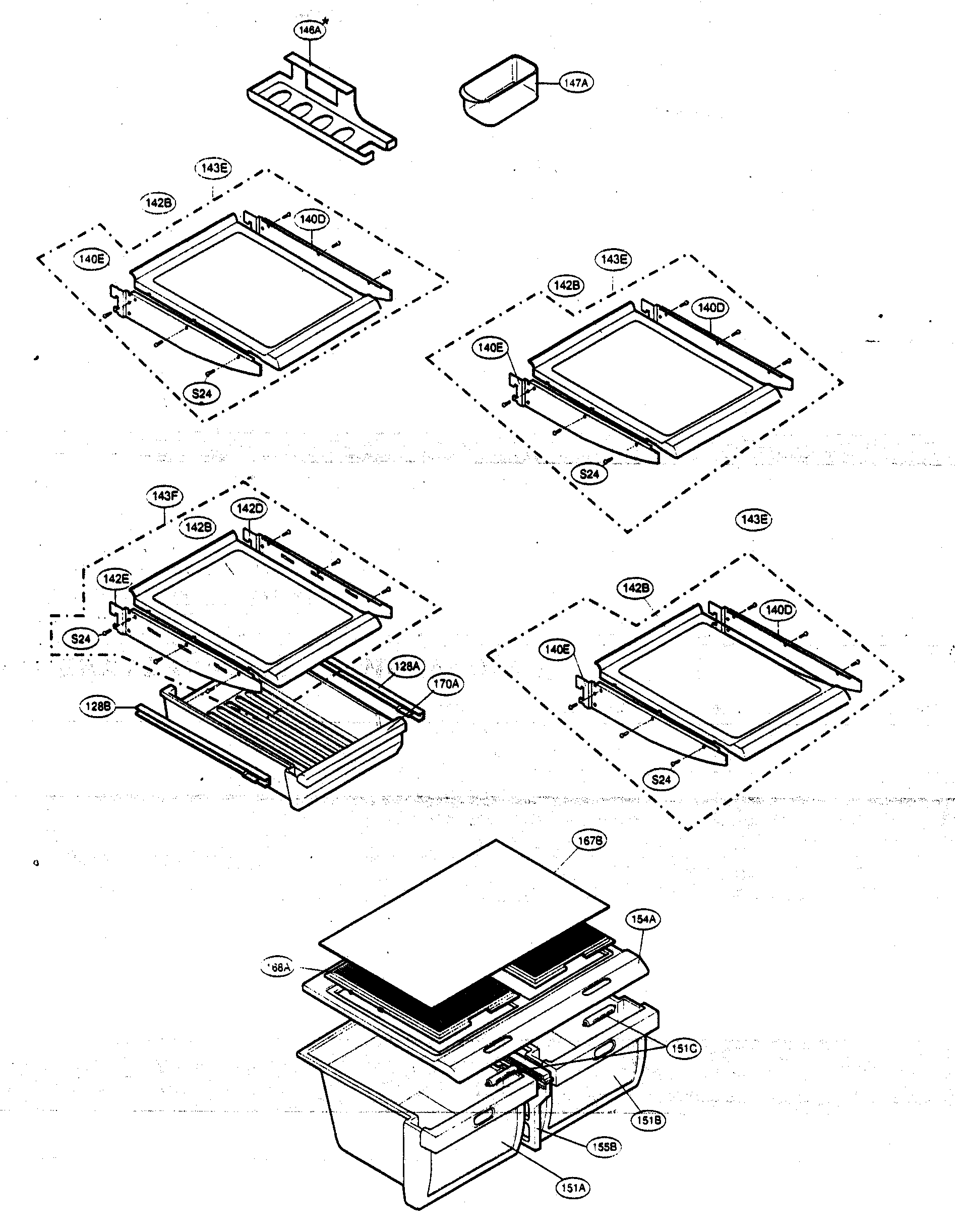 Kenmore 79575296401 refrigerator parts diagram