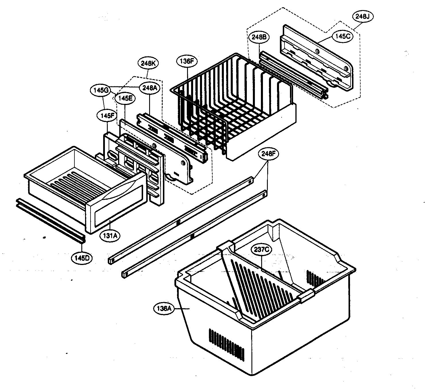 Kenmore 79575296401 freezer parts diagram