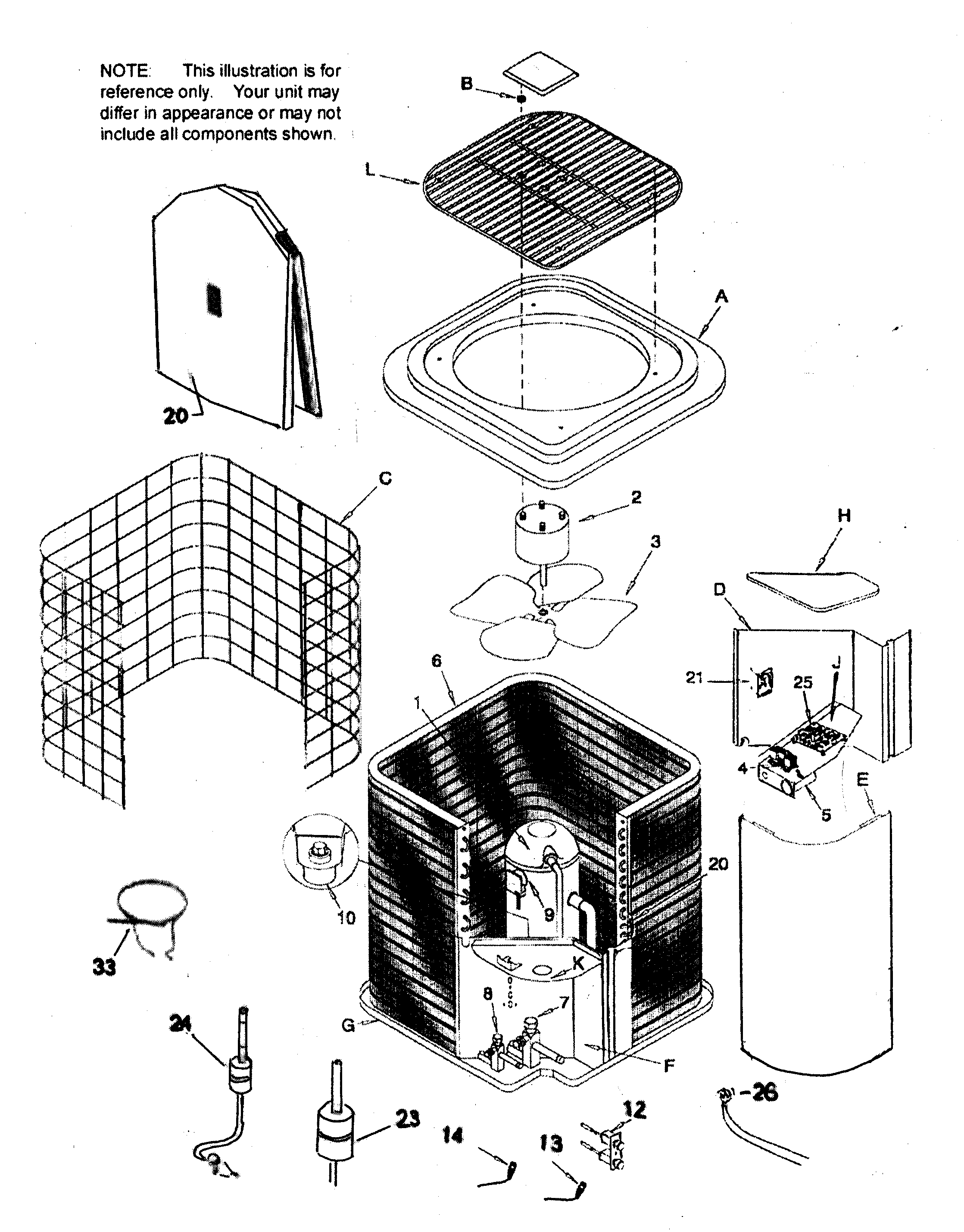 ICP CXA224AKA1 condensing unit diagram