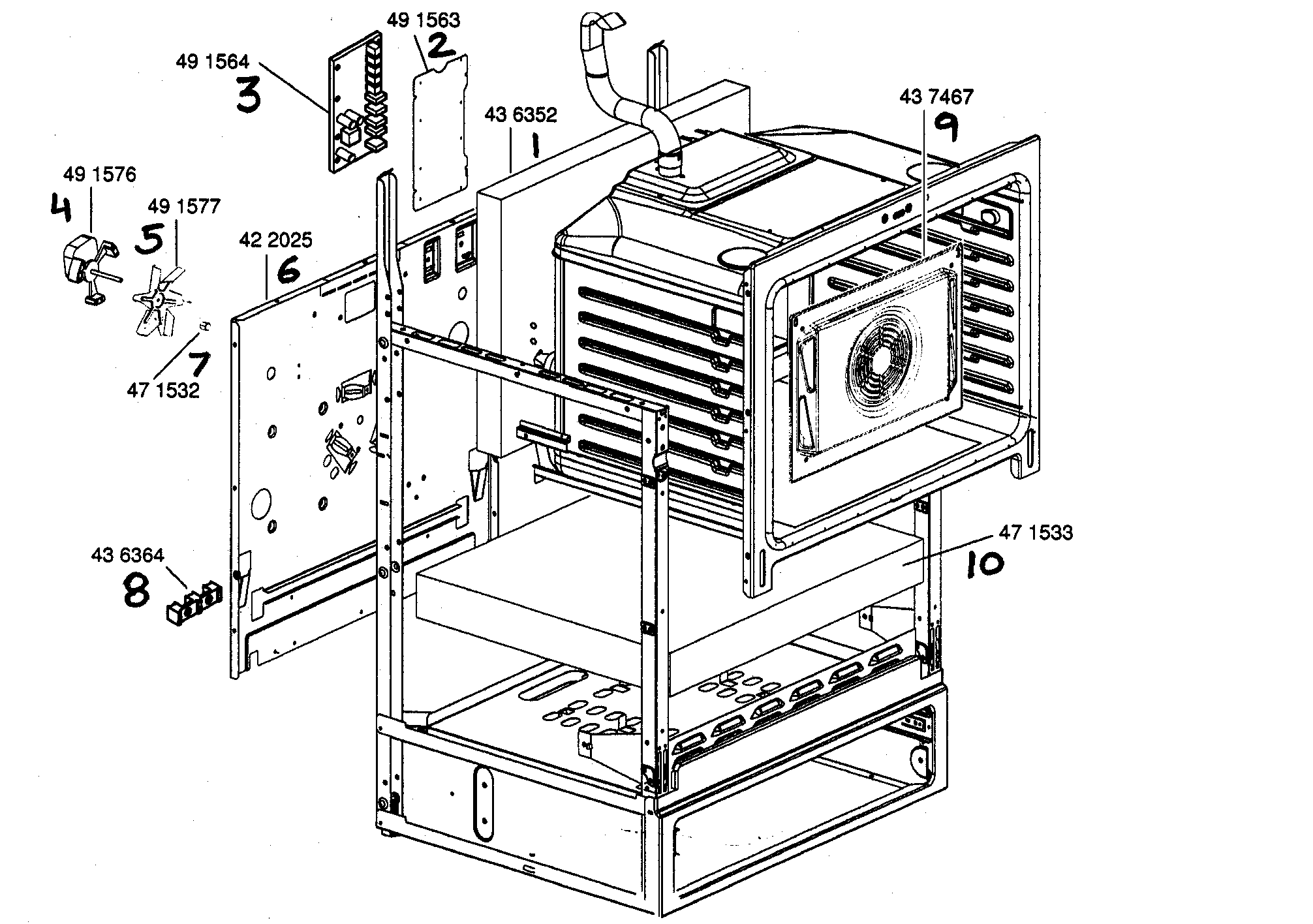 Bosch HES446U/01 frame assy diagram