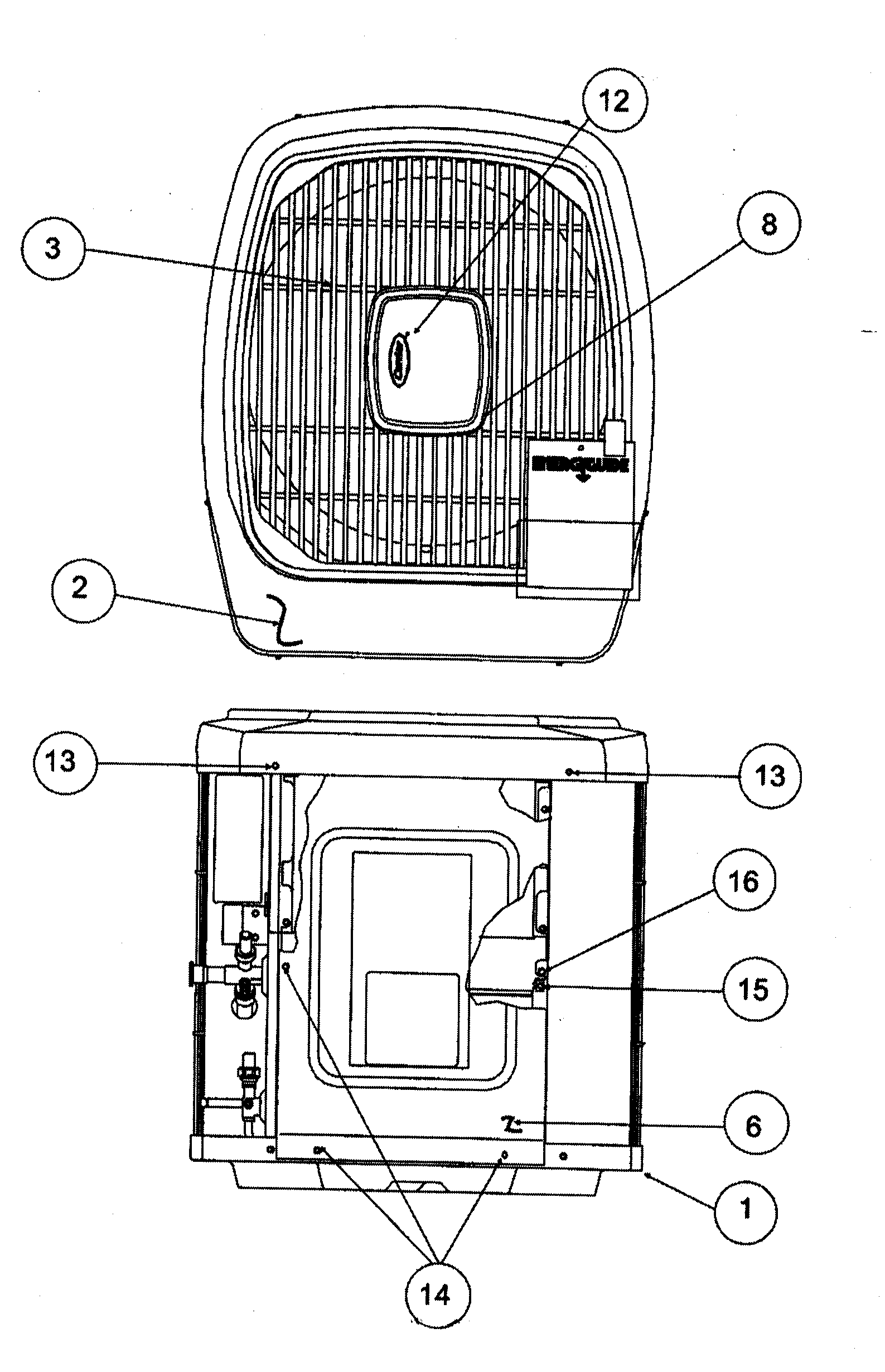 Carrier 38YZA024 SERIES310 top view diagram