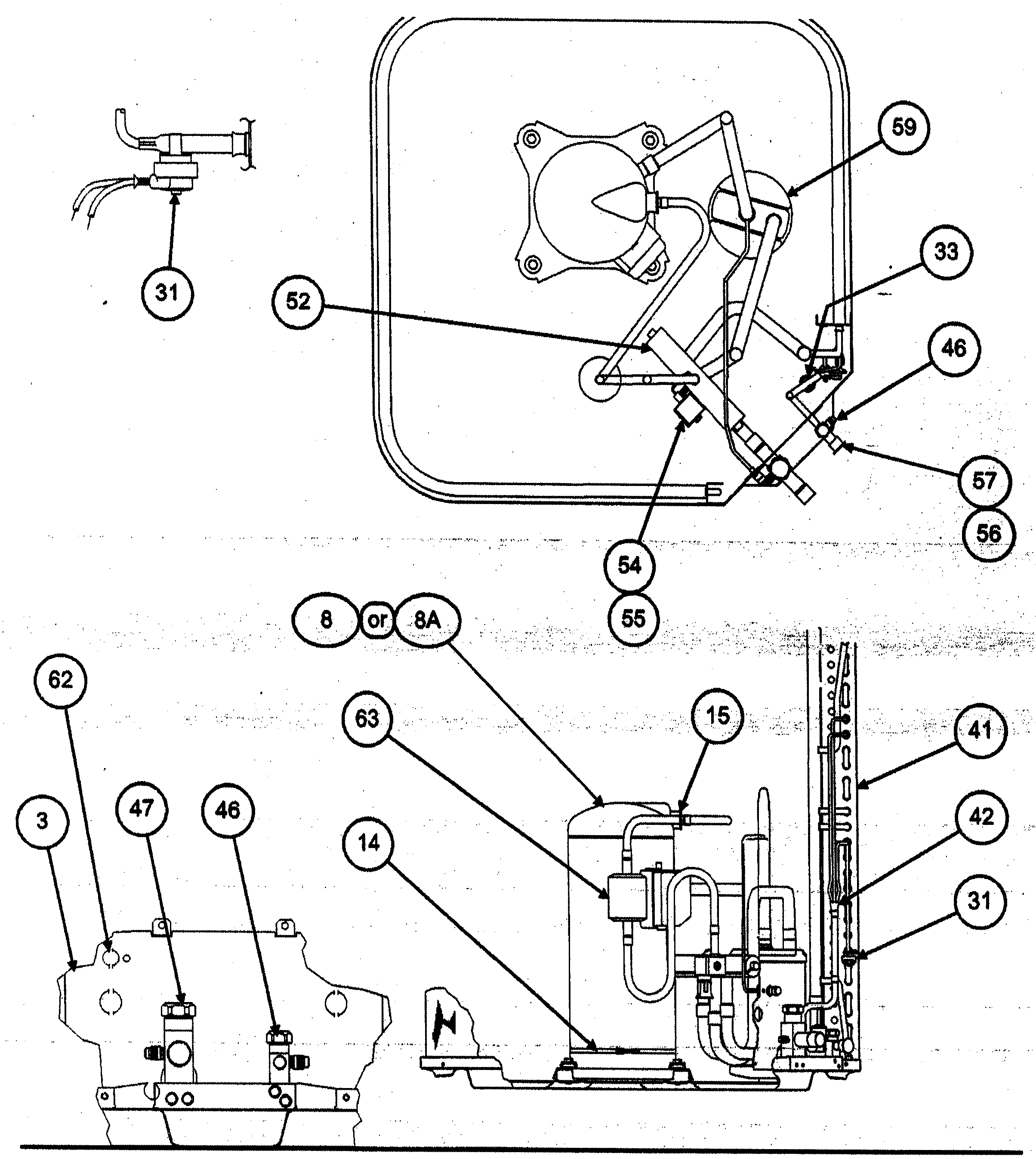 Carrier 38BYC042 SERIES310 compressor assy diagram