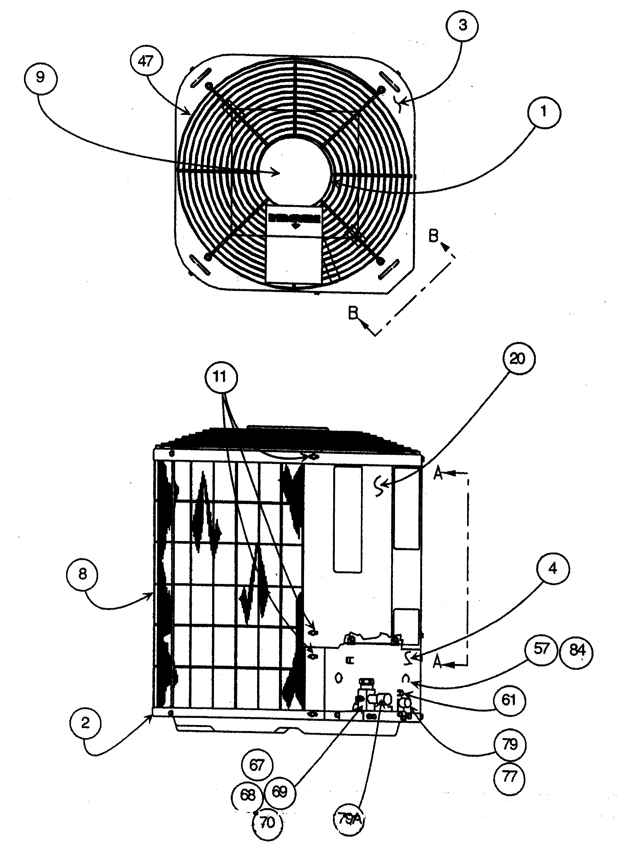 Carrier 38EYG024 SERIES300 top view diagram