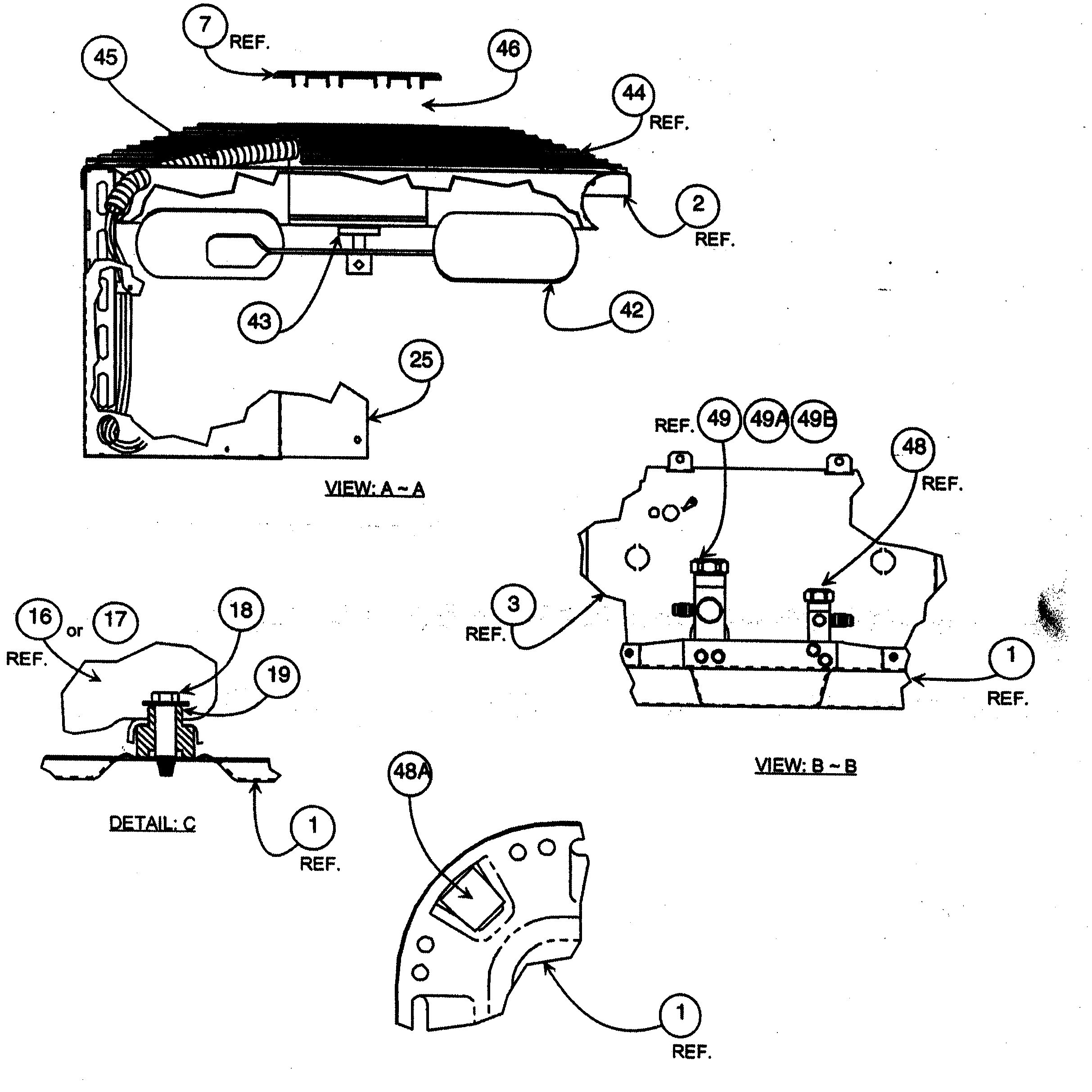 Carrier 38EZG018 SERIES300 view a-a/view b-b diagram