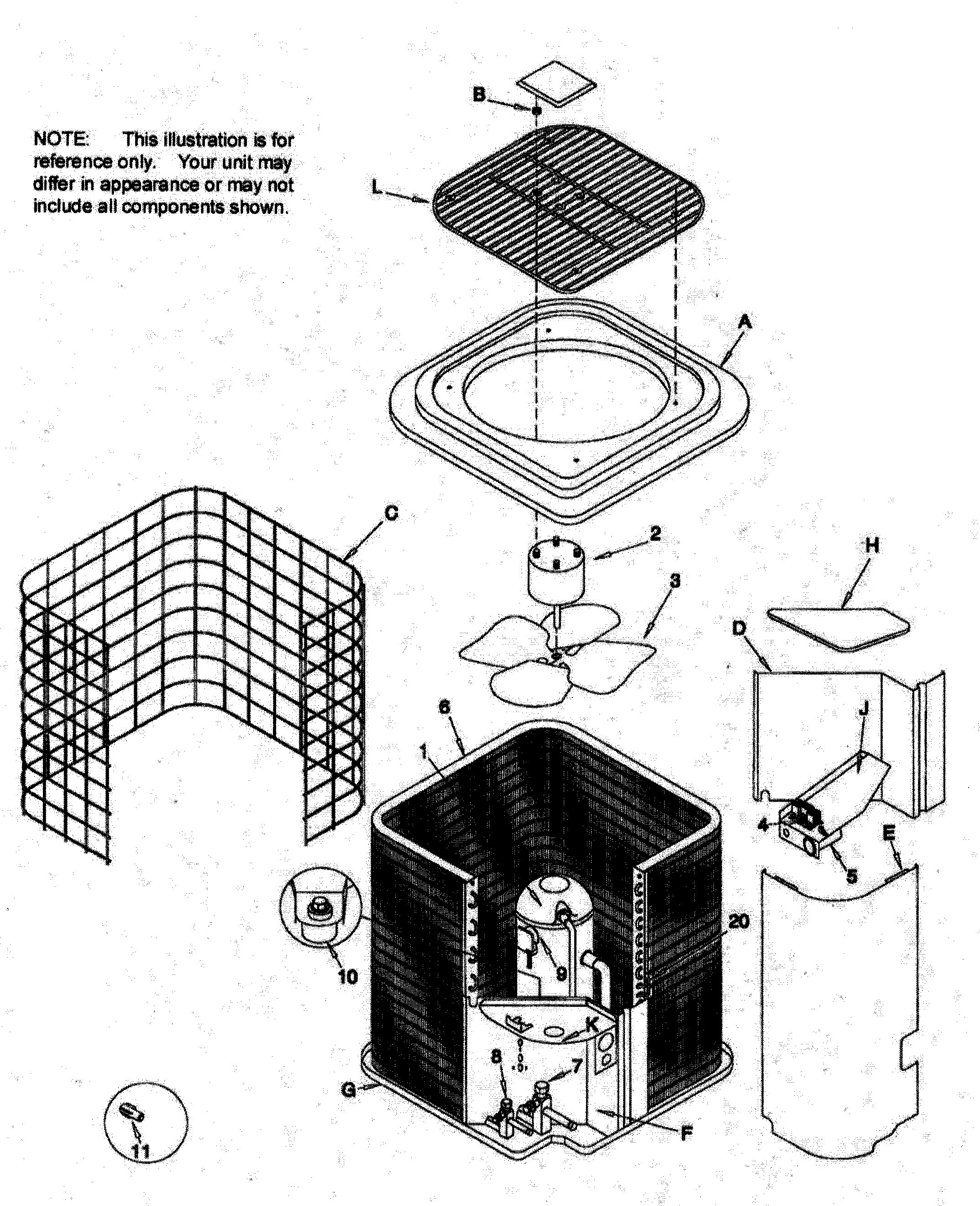 ICP CAC042GKA1 condensing unit diagram