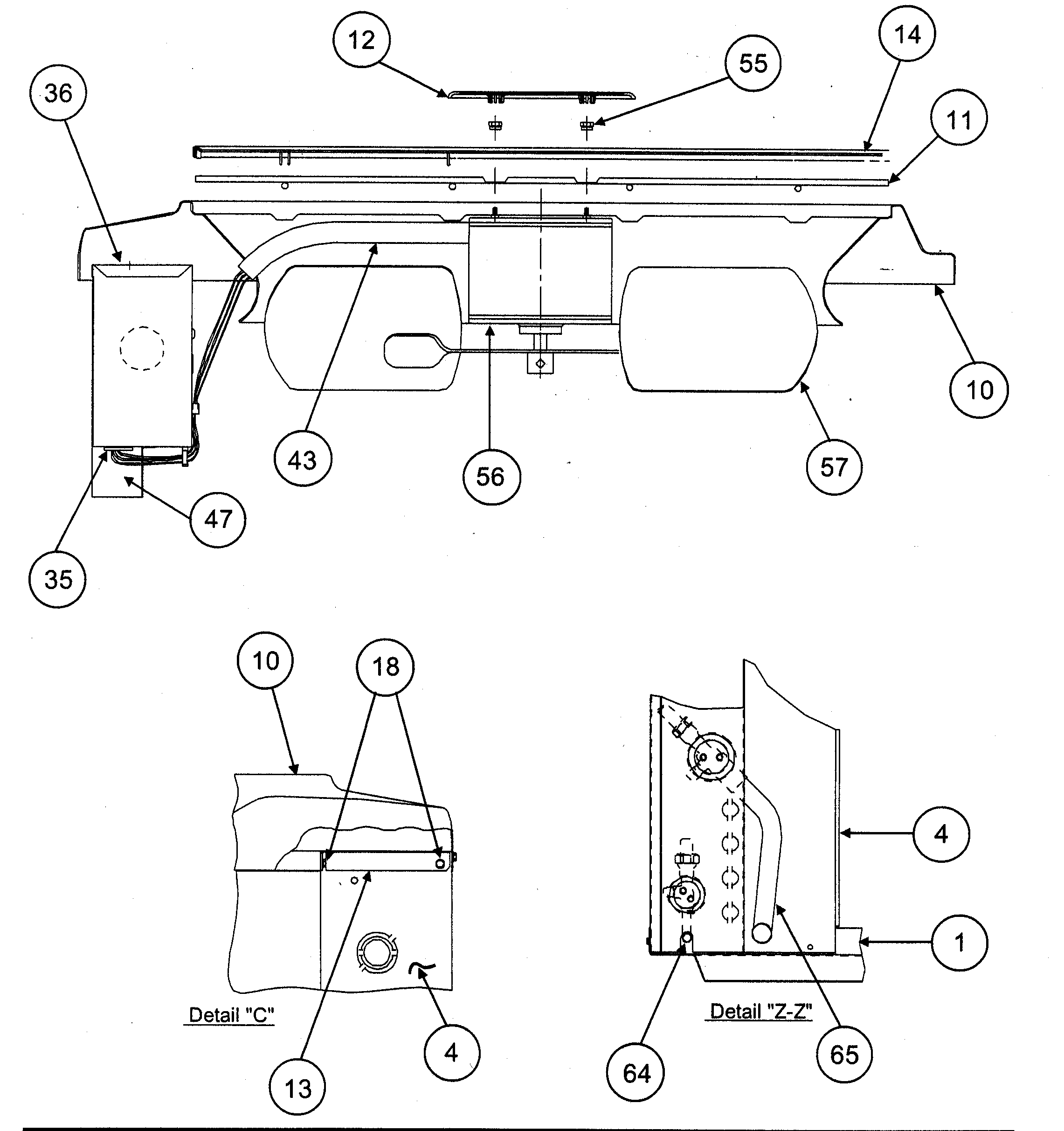 Carrier 38TPA018 SERIES300 motor assy diagram
