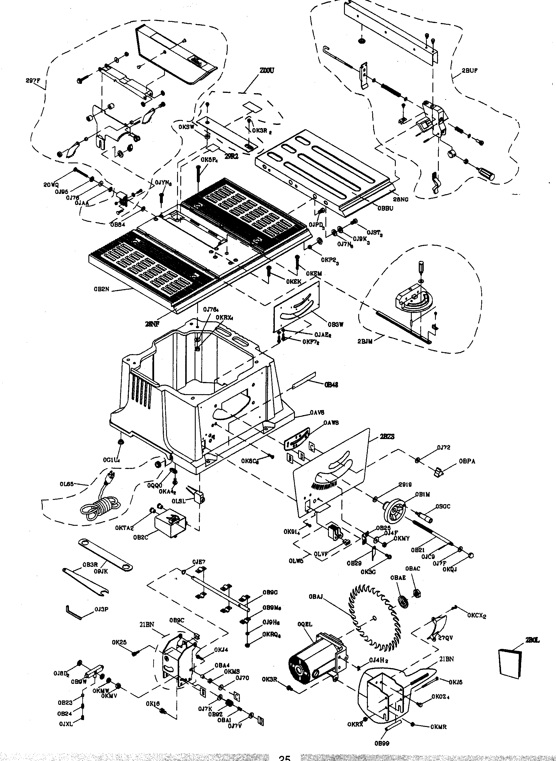 Craftsman 137218010 table saw diagram