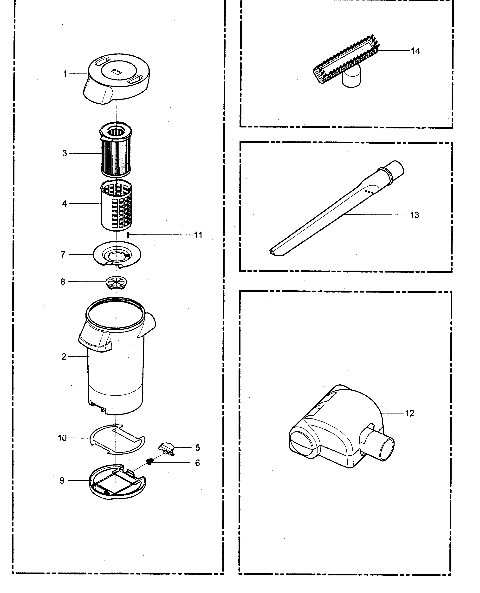 Kenmore 72135821500 attachment parts diagram