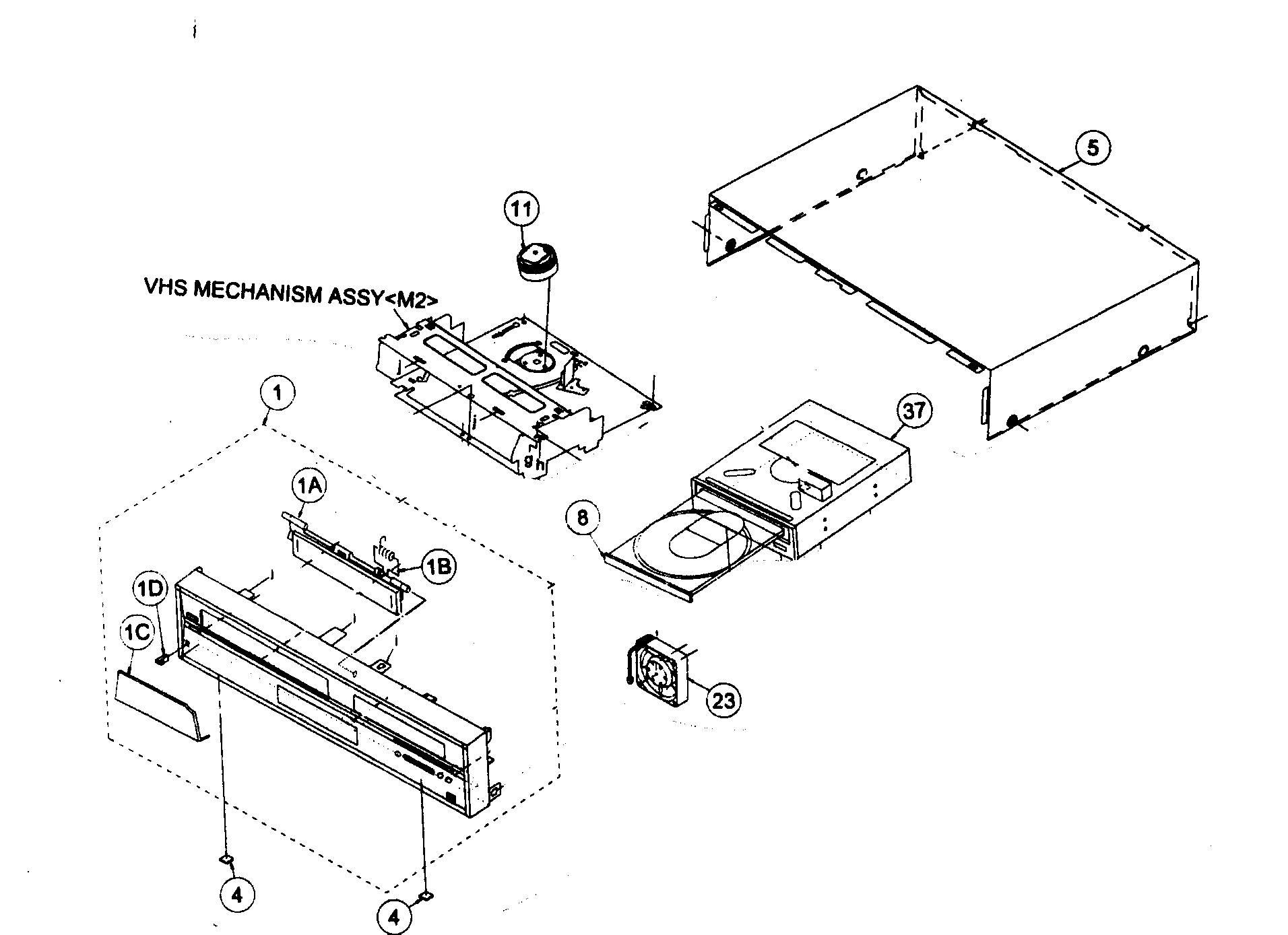 JVC DR-MV5SUS cabinet parts diagram