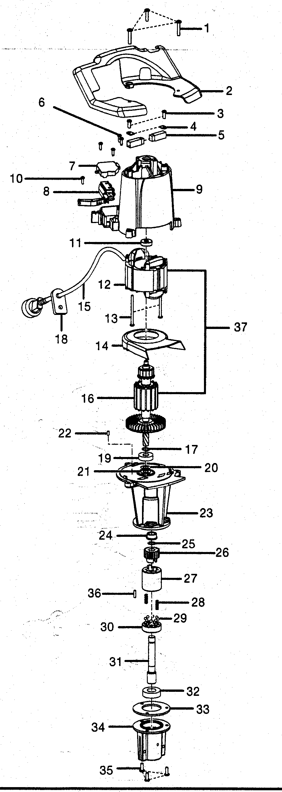 Ryobi RY46501A motor assy diagram